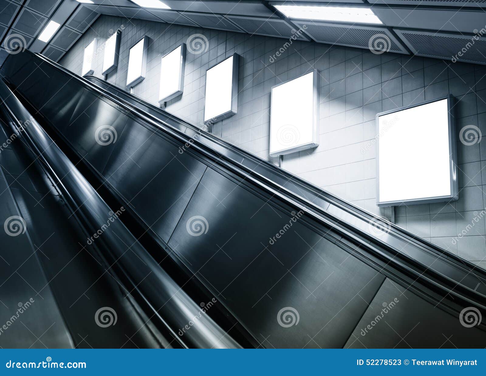 Download Mock Up Vertical Poster In Subway Station With Escalator Stock Image - Image of advertise ...