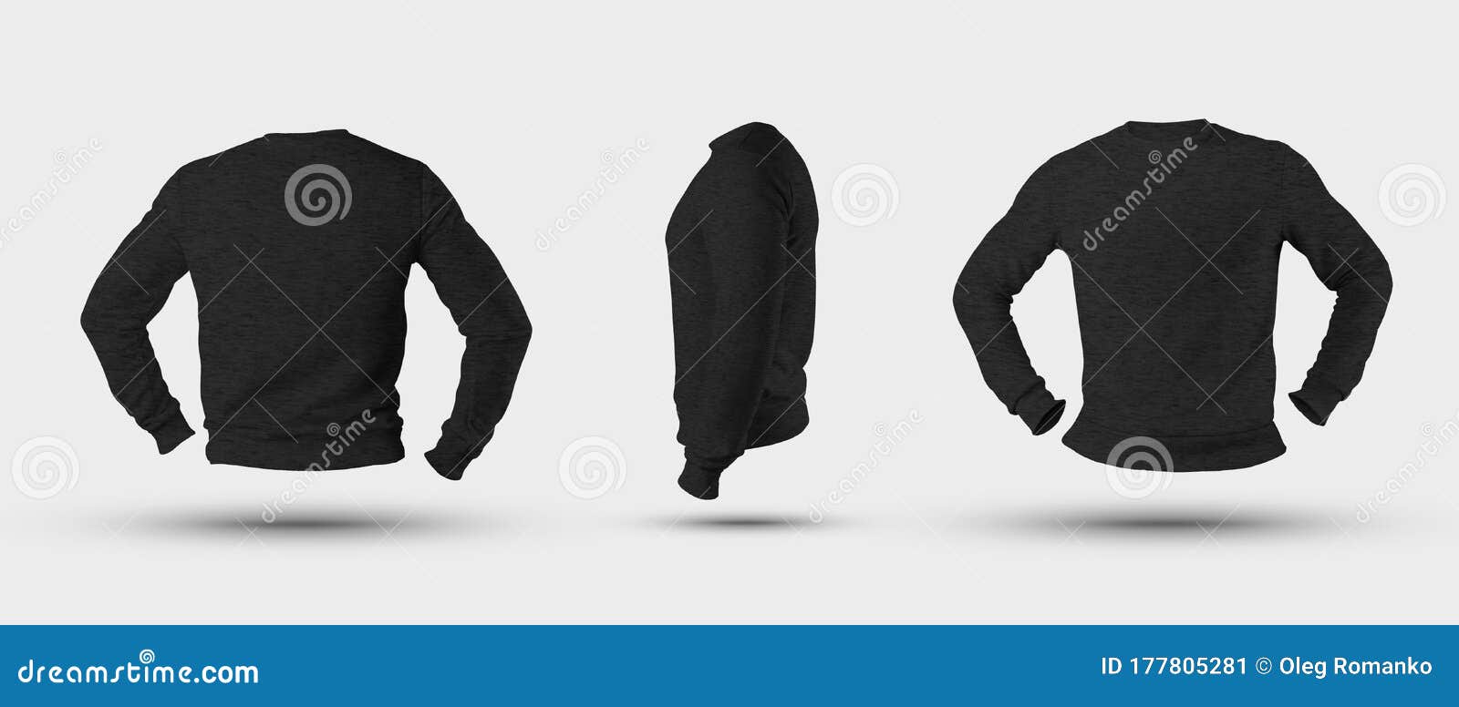 Download Mockup Black Blank Heather, Men`s Clothing Front, Back ...