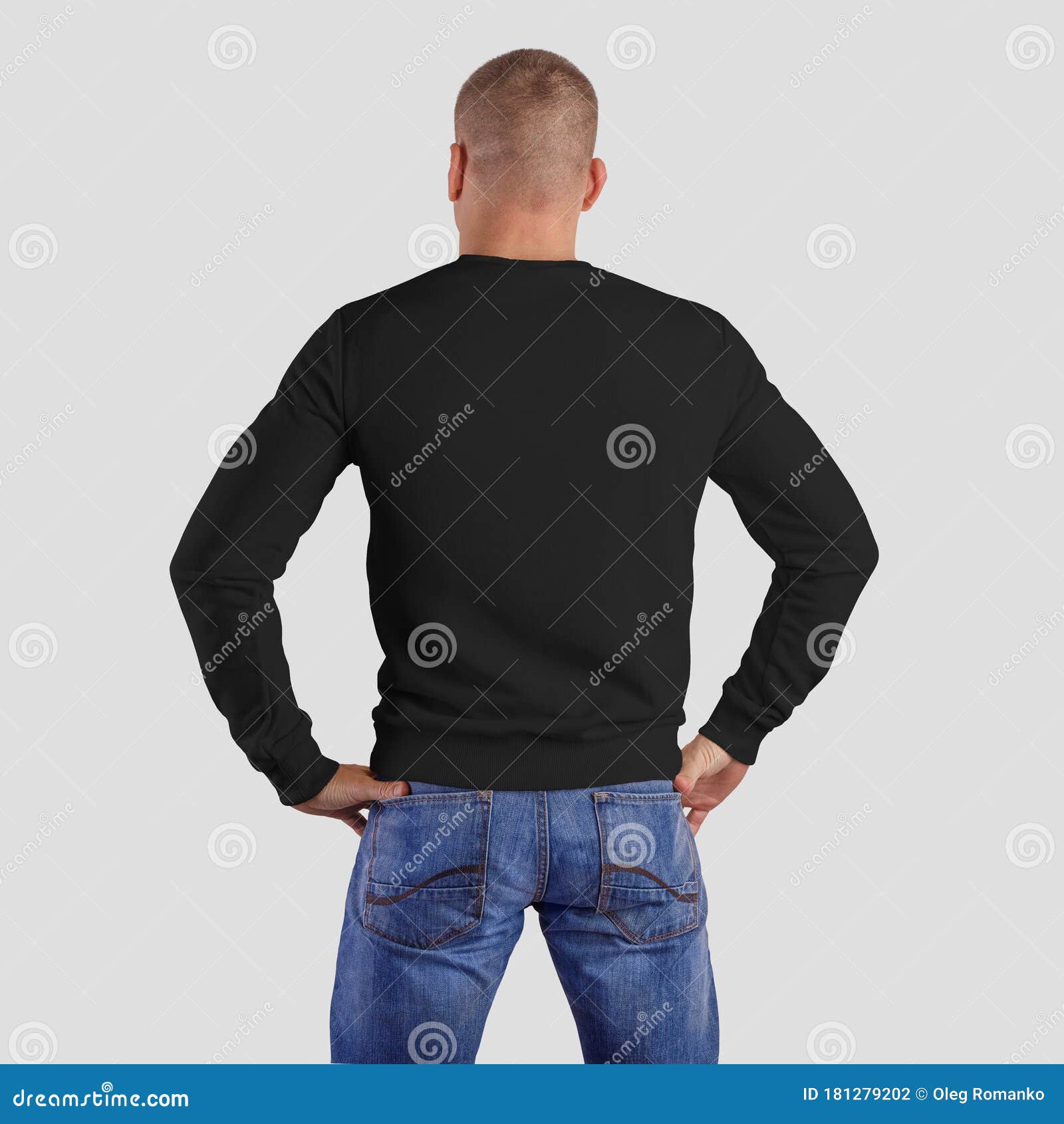 Mockup of Black Male Heather on a Sporty Man in Blue Jeans, Fashion ...