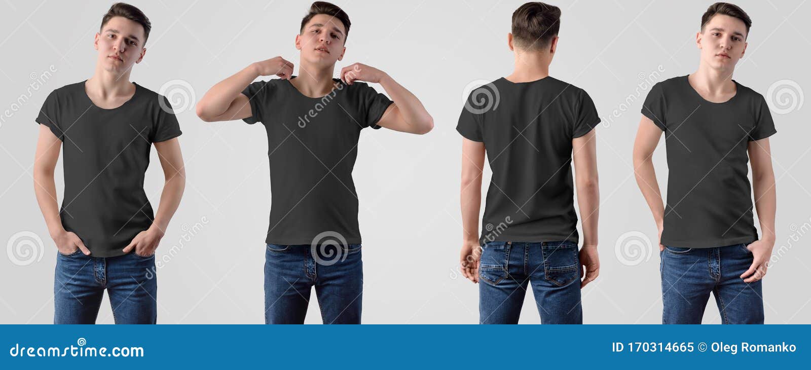 Download Mockup Black Men`s T-shirts For Advertising In The Online ...