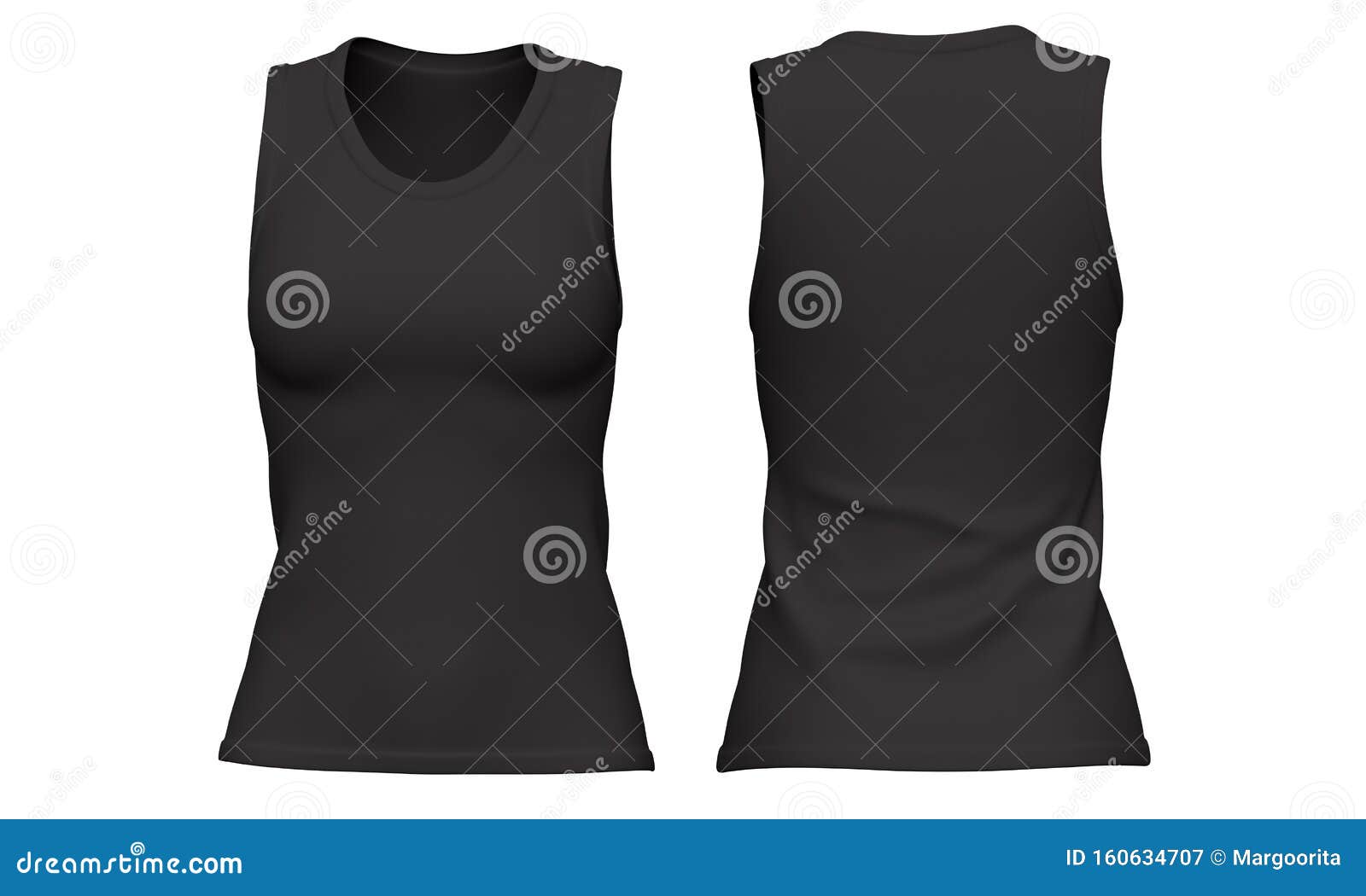 Download Mockup Black Woman Sleeveless T-shirt Isolated On White ...