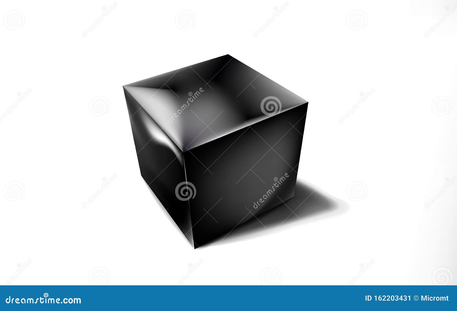 Download Mockup Of Blank Glossy Black Cube Or Box 3d. Icon Abstract ...