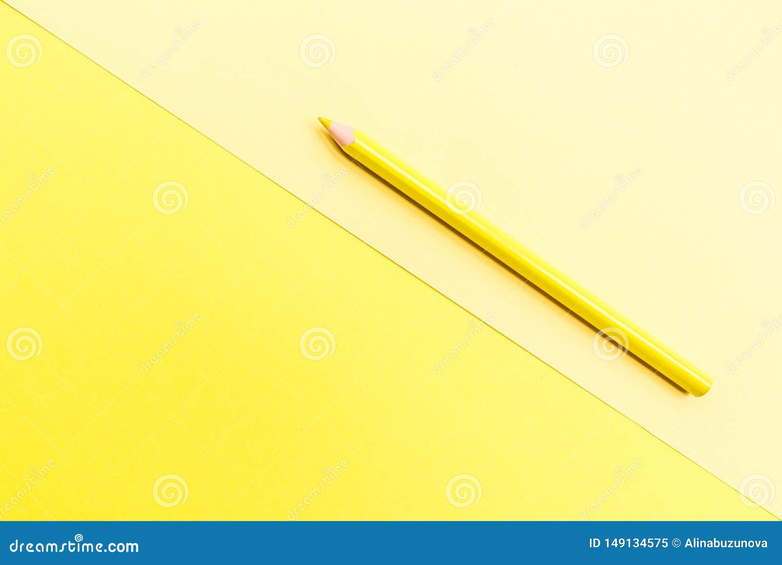 Download Mockup Blank Page With Yellow Pencil. Top View With Copy Space For Input The Text. Flat Lay ...