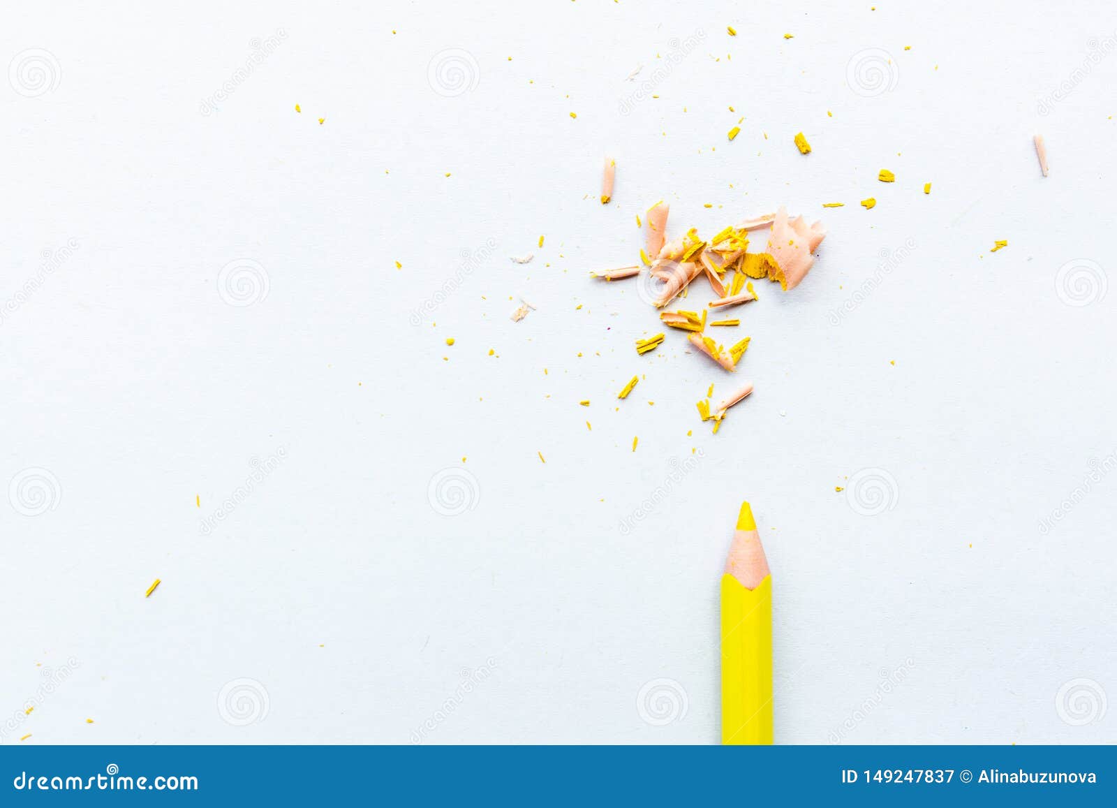 Download Mockup Blank Page With Yellow Pencil. Top View With Copy Space For Input The Text. Flat Lay ...