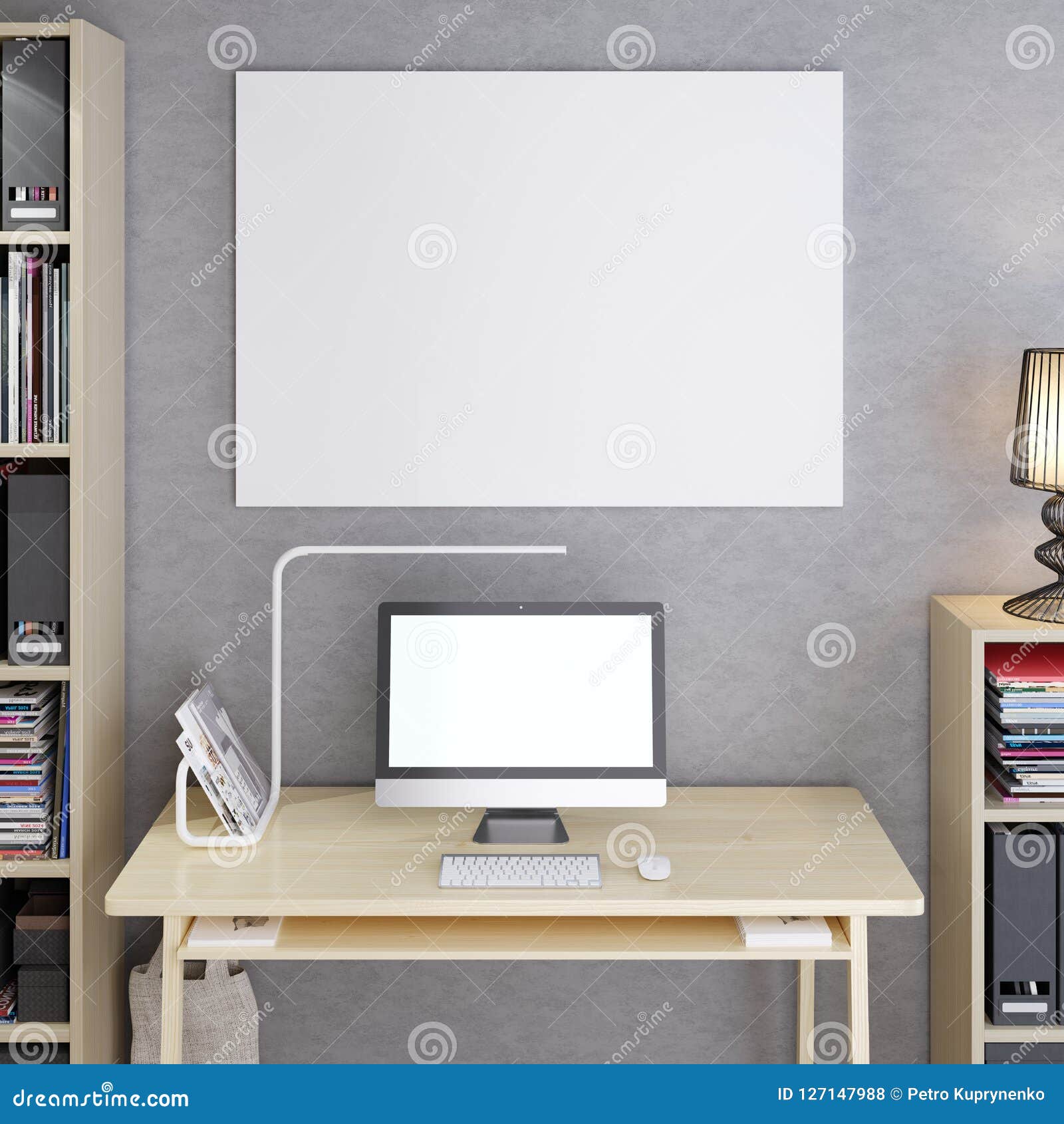 Mockup Blank and Poster Display. Stock Illustration Illustration of