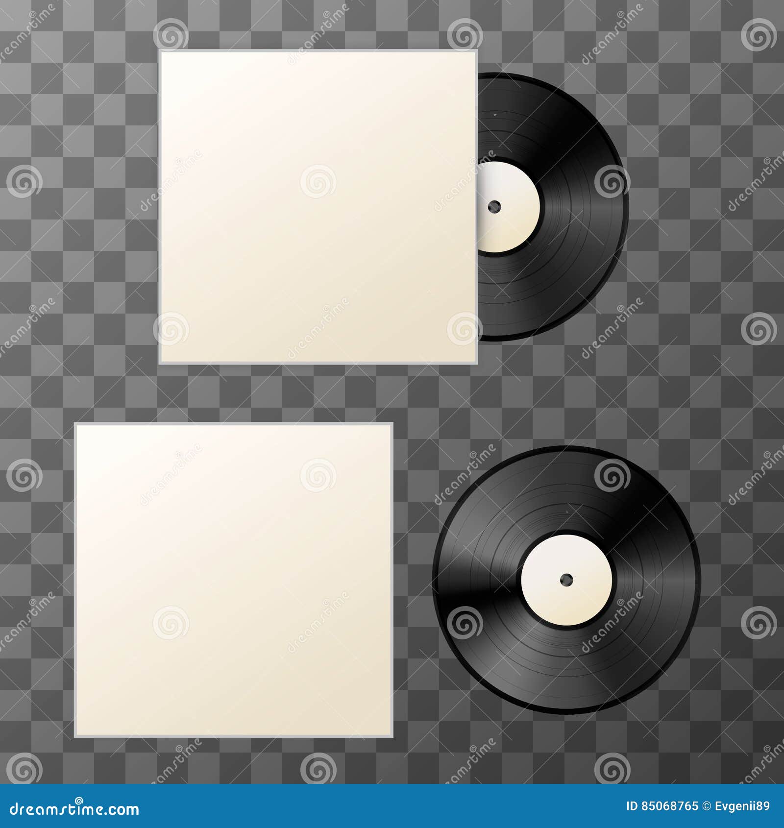 Mockup of Blank Vinyl Disc with Cover Stock Illustration Illustration