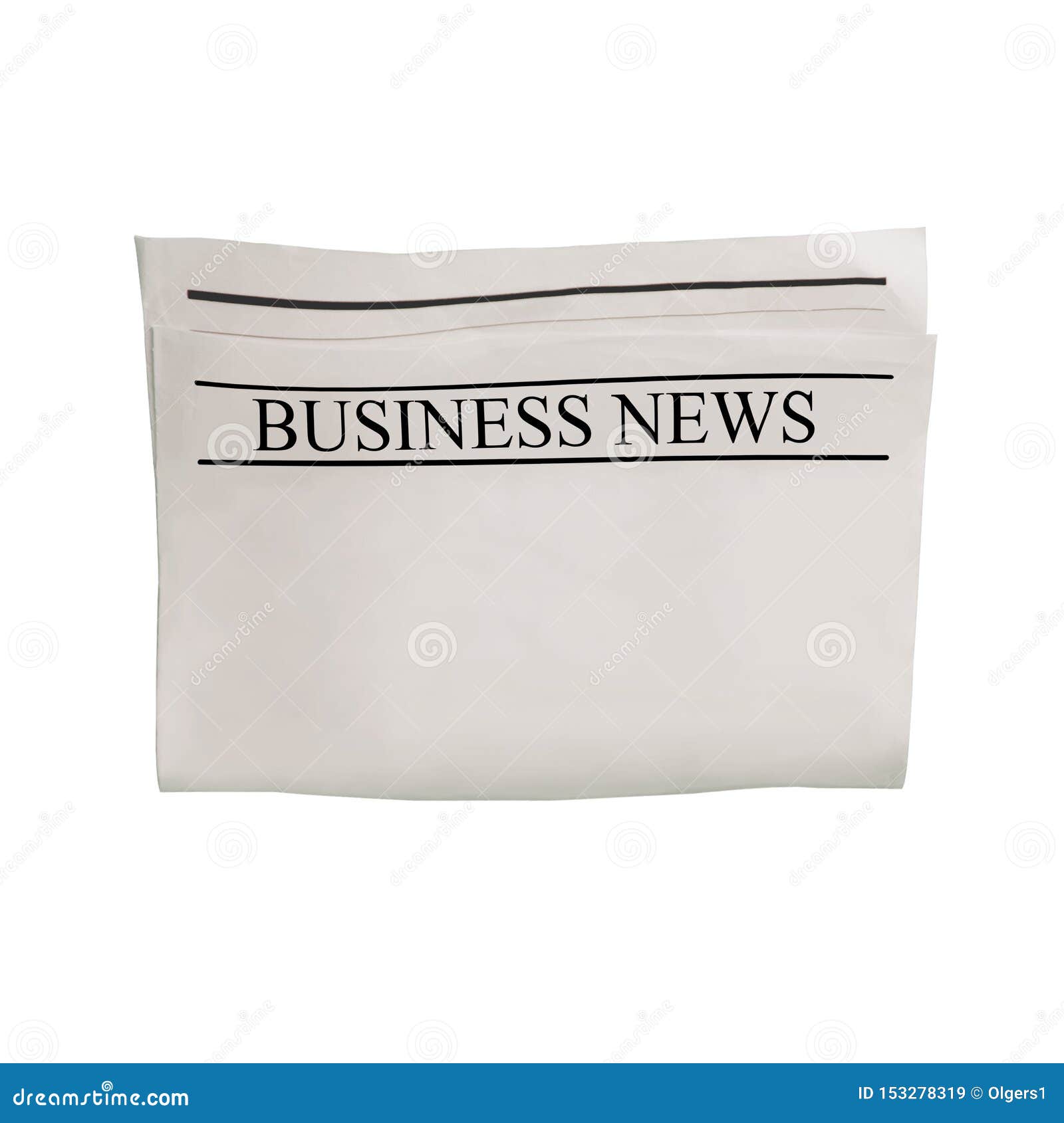 mockup of business news newspaper blank with empty space for news text, headline and images