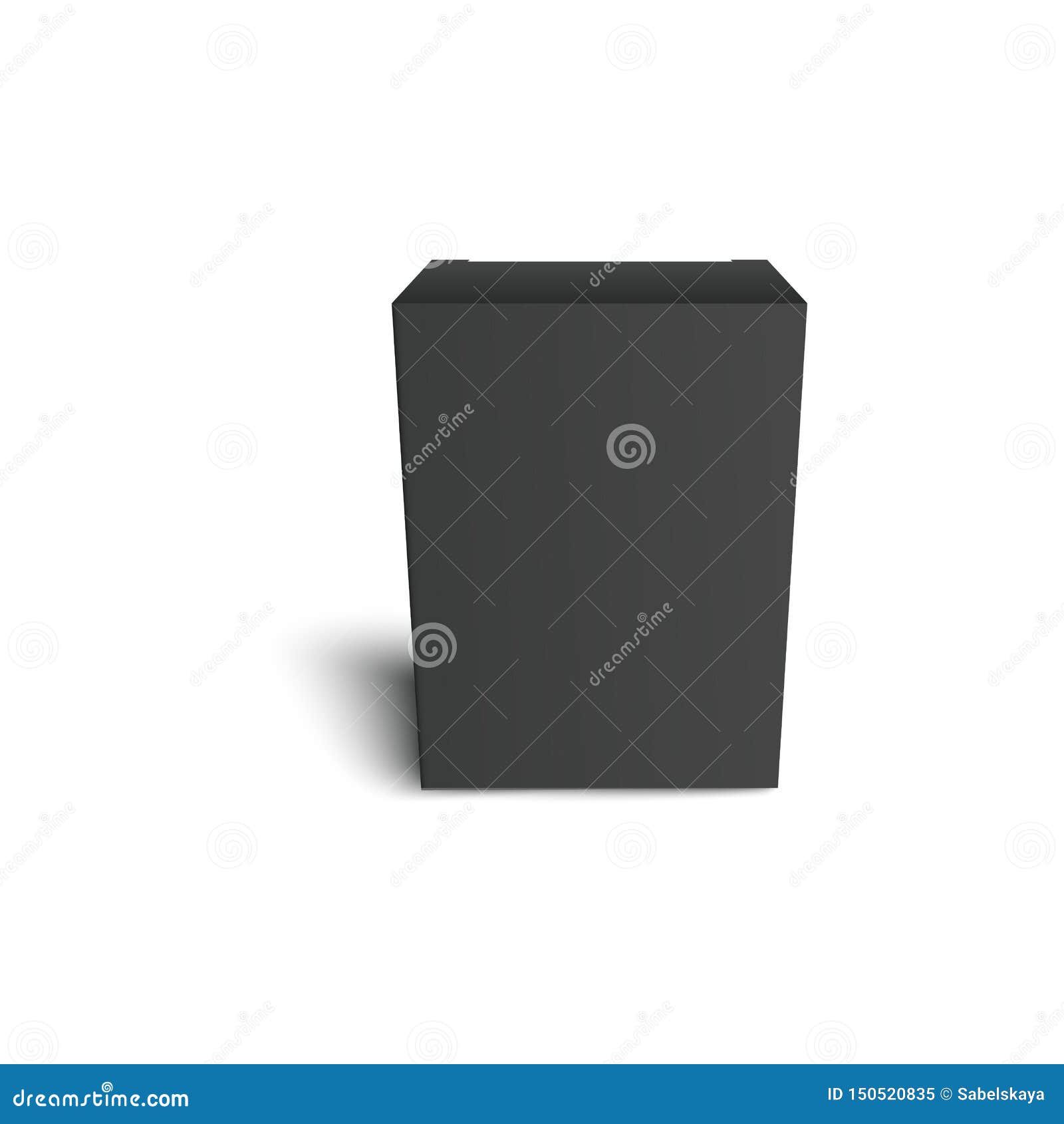 Download Mockup Of Clean Black Rectangle Cardboard Box In Front ...