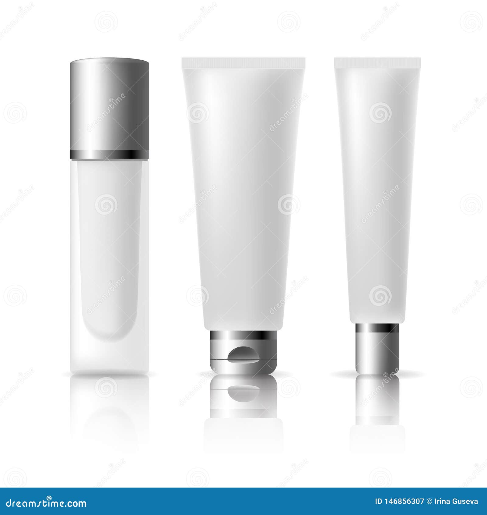 Download Mockup Cosmetic Tube And Flacon Stock Vector Illustration Of Package Design 146856307