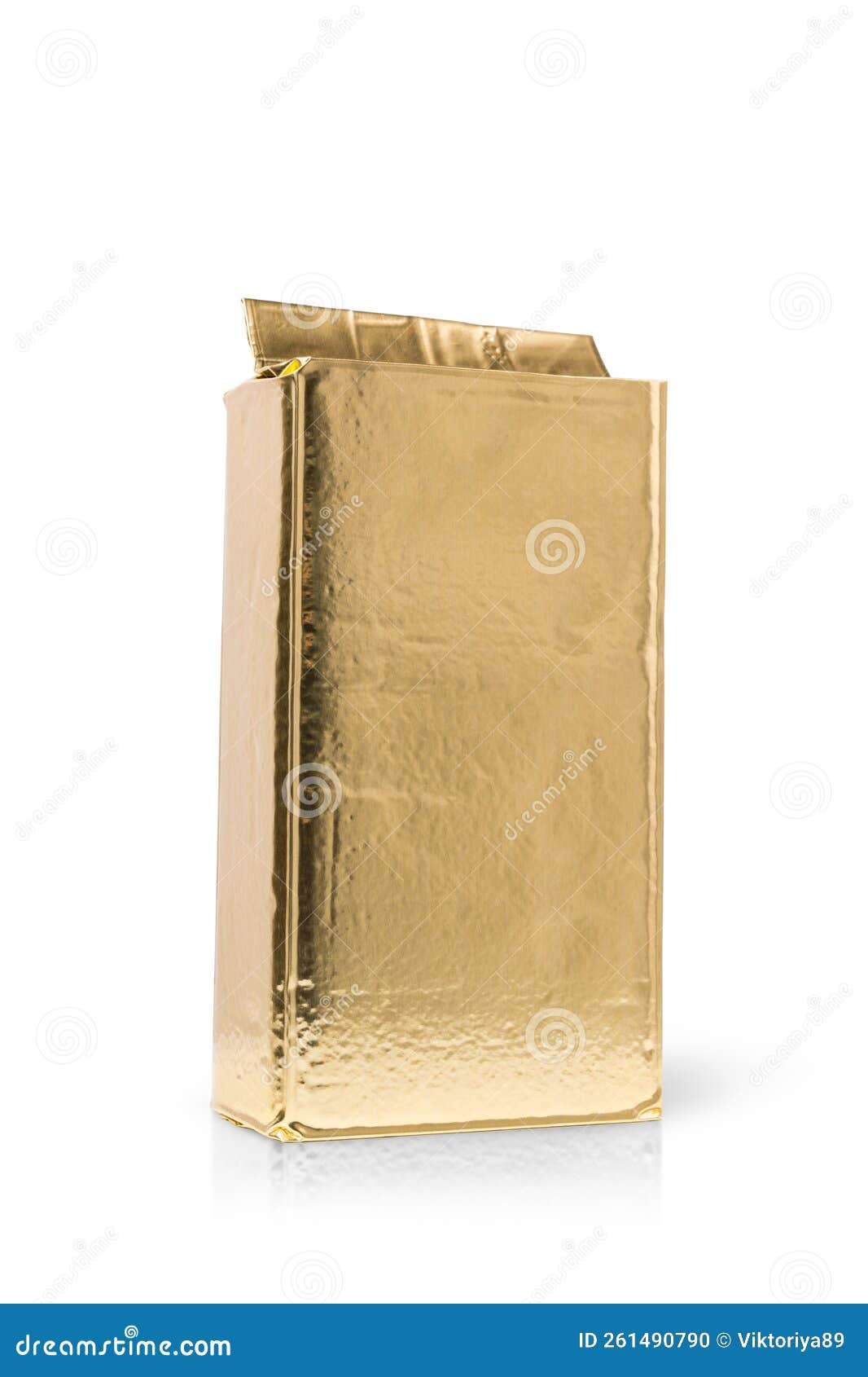 Caja de carton vacia de color oro o dorado liso