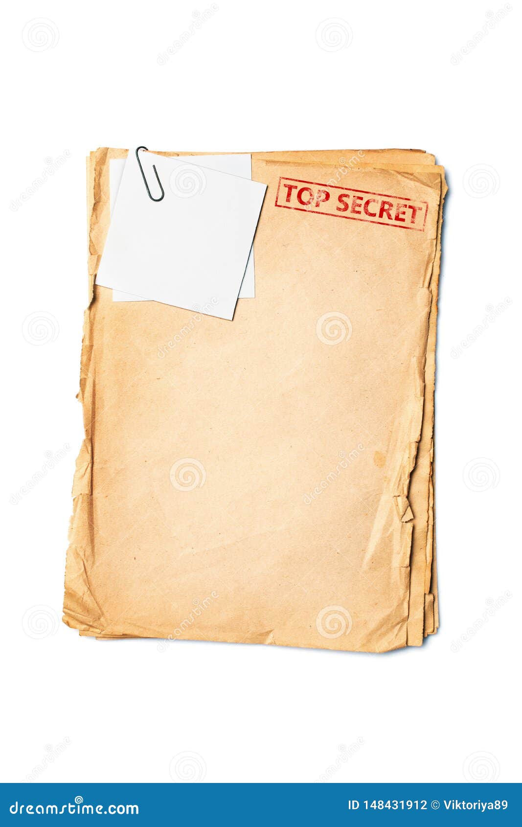 Download Mockup Of Empty Old Vintage Yellowed Top Secret Paper With ...
