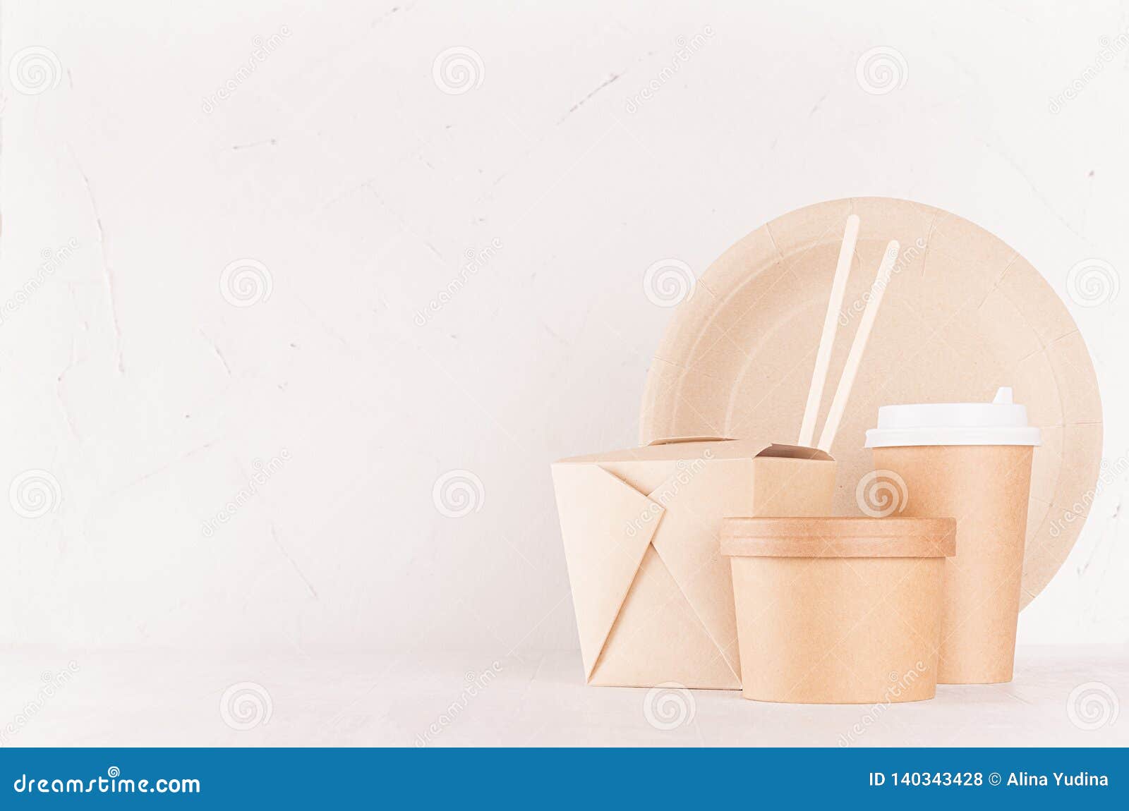 Download Mockup Food Takeaway Packaging For Cafe And Restaurant Blank Container Box For Food Drink Packet Chopsticks Of Brown Paper Stock Photo Image Of Board White 140343428