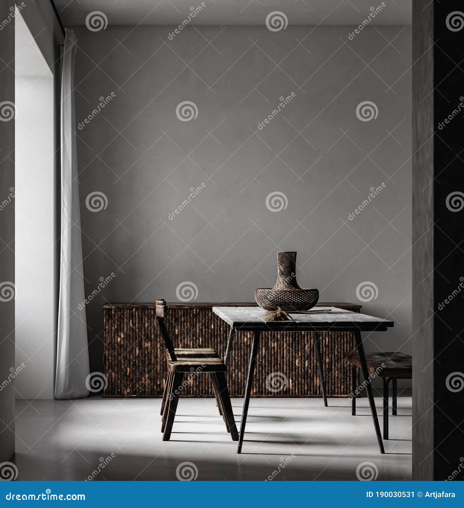 mockup frame in nomadic style interior background