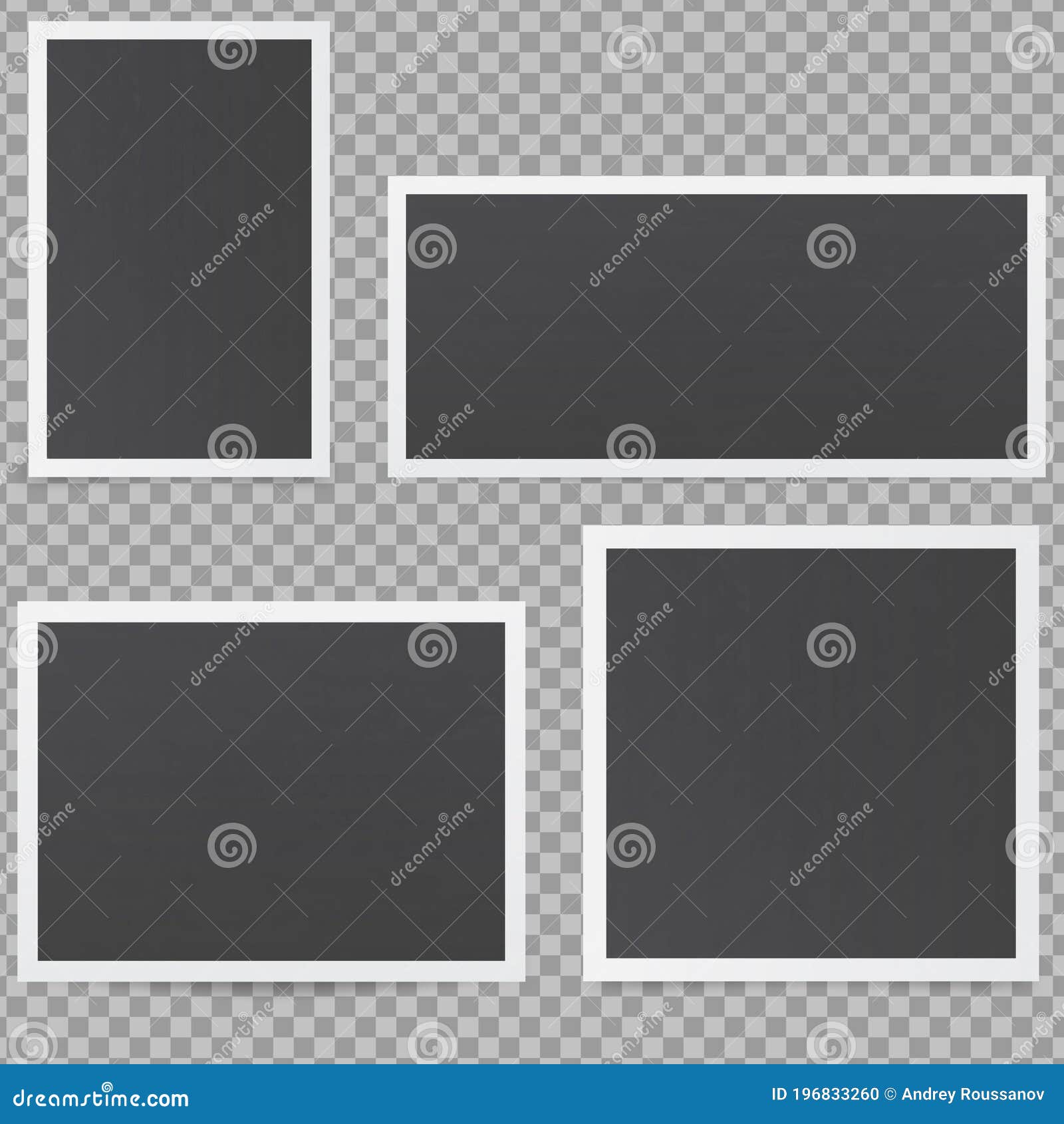 Mockup of Frames in Retro Style. Black Photo Frames. Stock Vector
