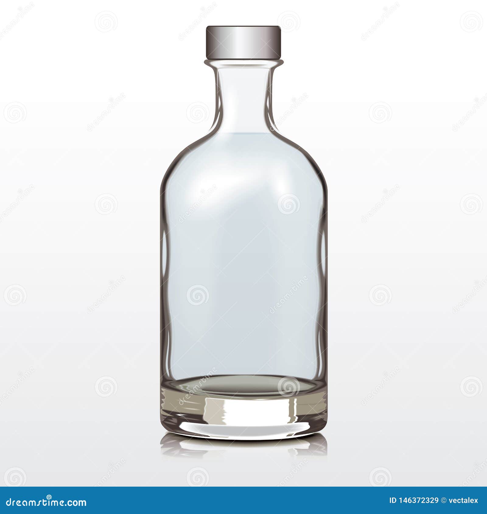Download Mockup Glass Bottle Silver Cap Vector Illustration Template Stock Vector Illustration Of Beverage Fresh 146372329