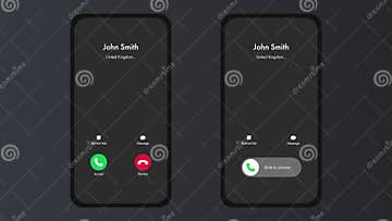 Mockup Incoming Call, Voicemail Screen, Smartphone Interface Vector ...