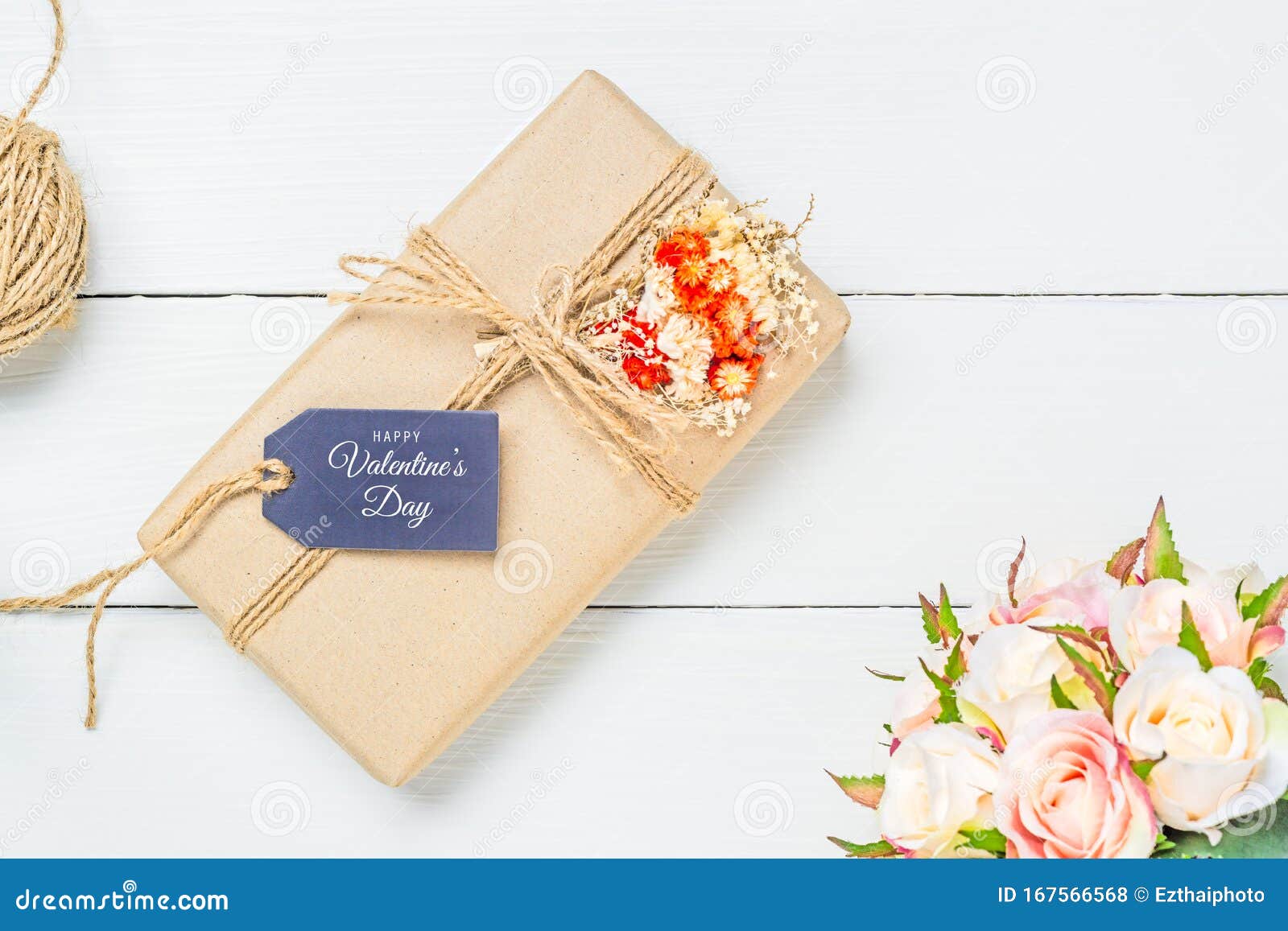 Download Mockup Kraft Gift Boxes With Tag On White Wooden ...