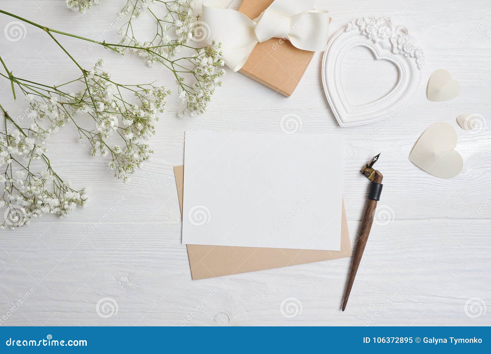 Download Mockup Letter With A Calligraphic Pen Greeting Card For St ...