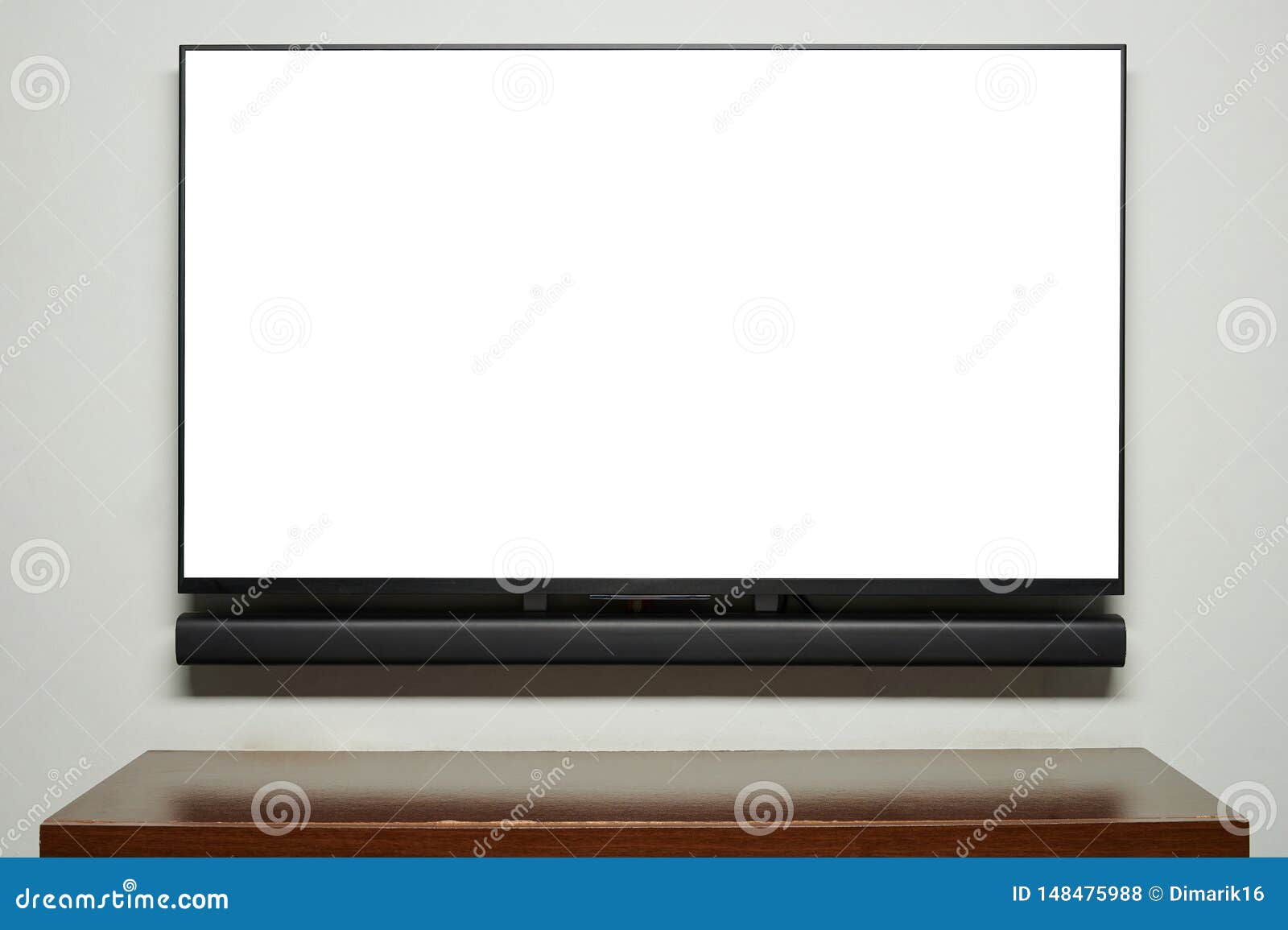 Mockup of Living Room Wall with TV Stock Photo Image of flatscreen