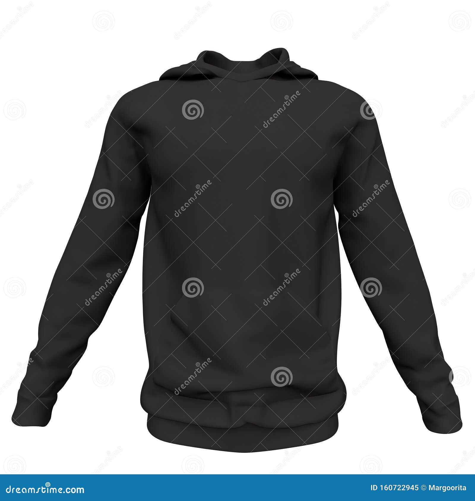 Download Mockup Men Black Hoodie. 3d Rendering Stock Illustration ...