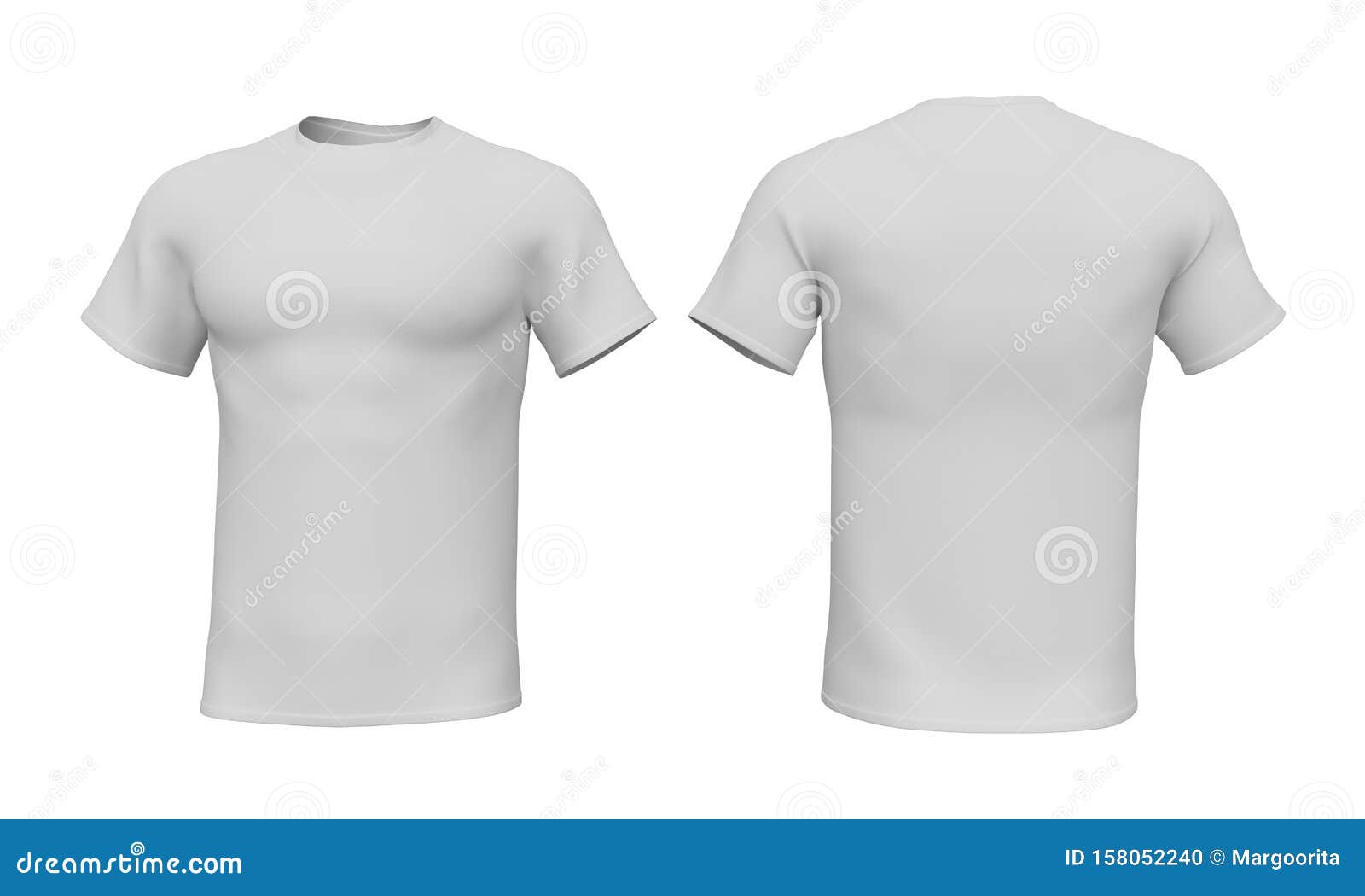 Mockup Men T-shirt Isolated on White Background. 3d Rendering Stock ...