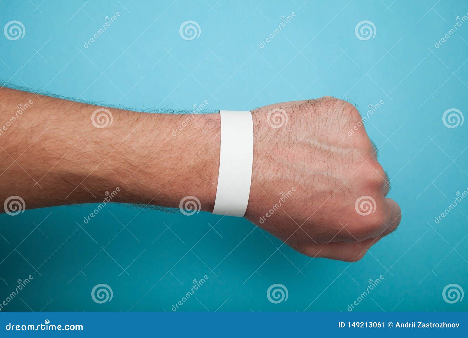Download Mockup Paper White Bracelet On The Arm Stock Image - Image ...