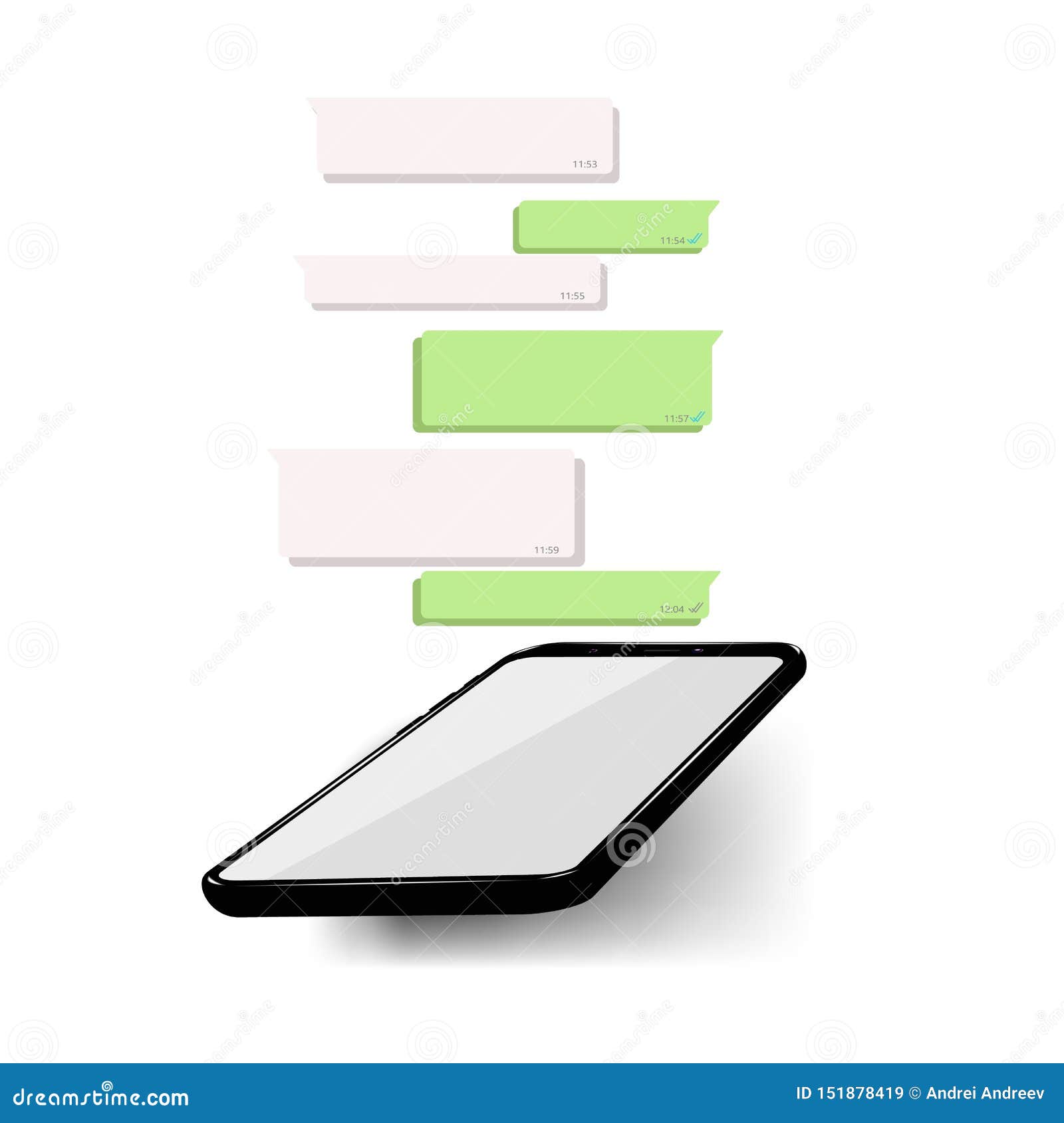 Download Mockup Of Phone With Mobile Messenger On Screen, Inspired By WhatsApp And Other Similar Apps ...