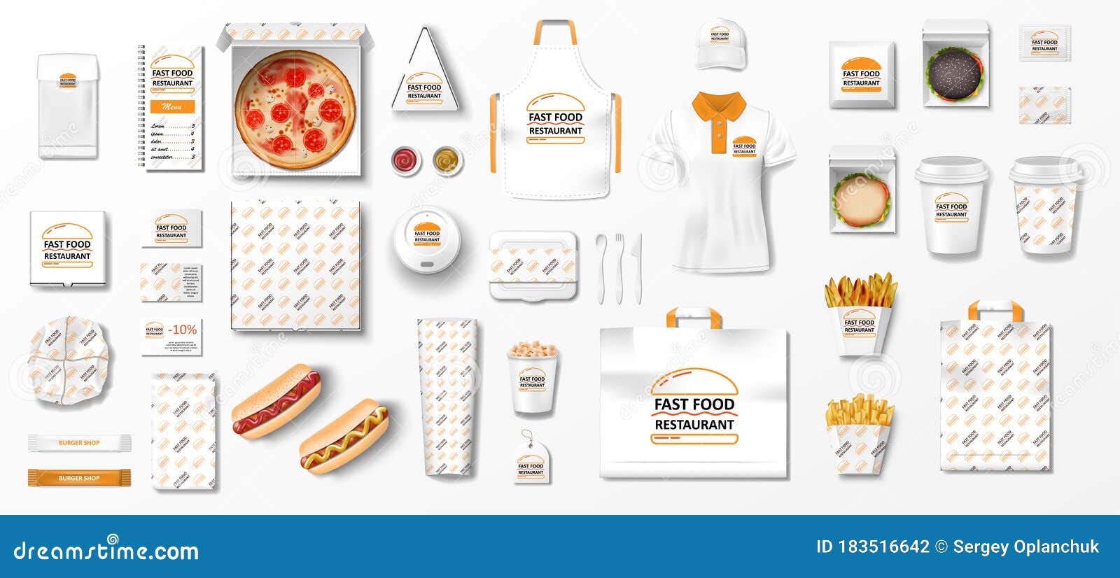Download Mockup For Pizzeria, Cafe, Fast Food Restaurant. Branding ...