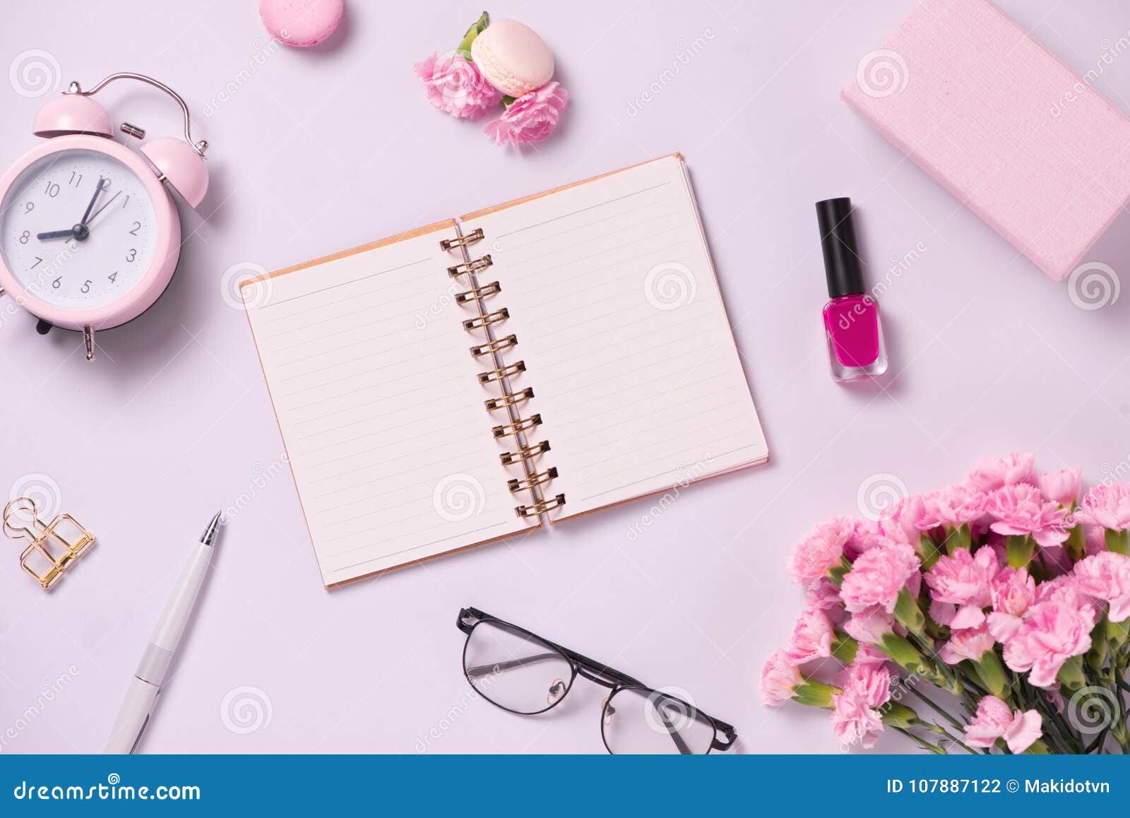 Download Mockup Planner Flat Lay Accessory On The Table View Top Event Stock Photo Image Of View Notebook 107887122