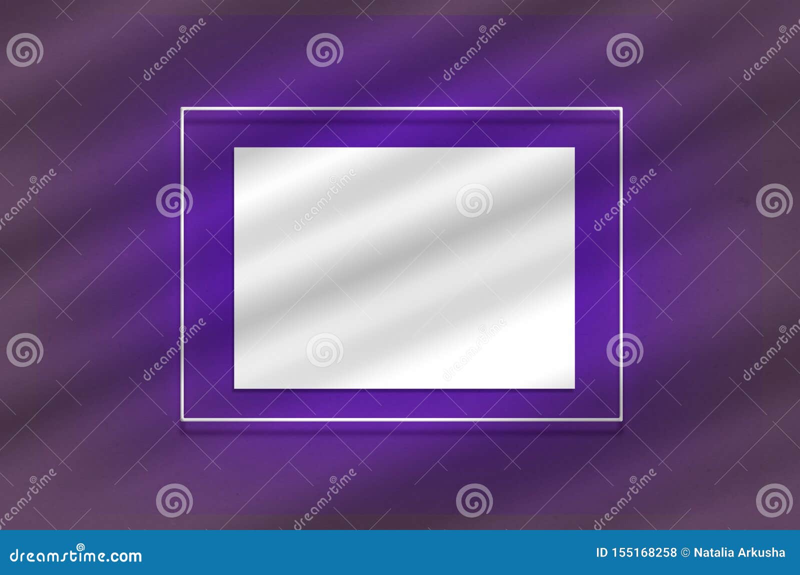 Download Mockup Poster In A Neon Frame With A Violet Glow. Scene ...