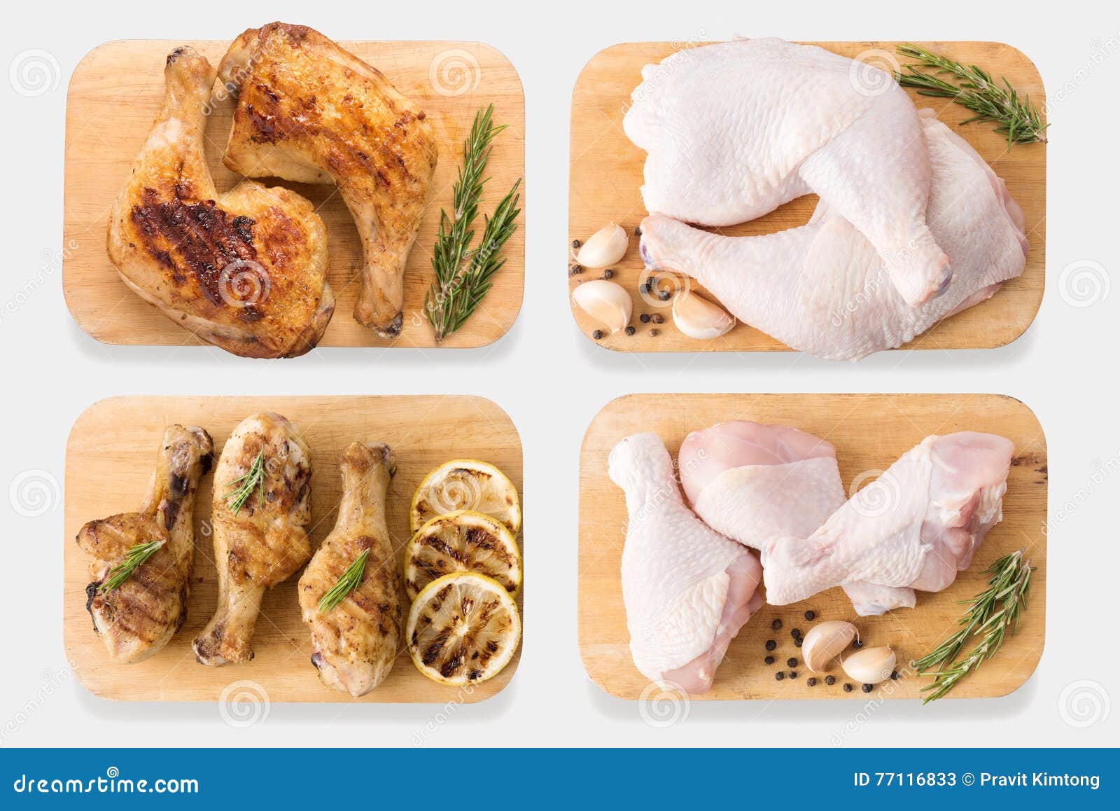 Download Mockup Raw Chicken And Grilled Chicken On Cutting Board Set Stock Image Image Of Cutting Background 77116833