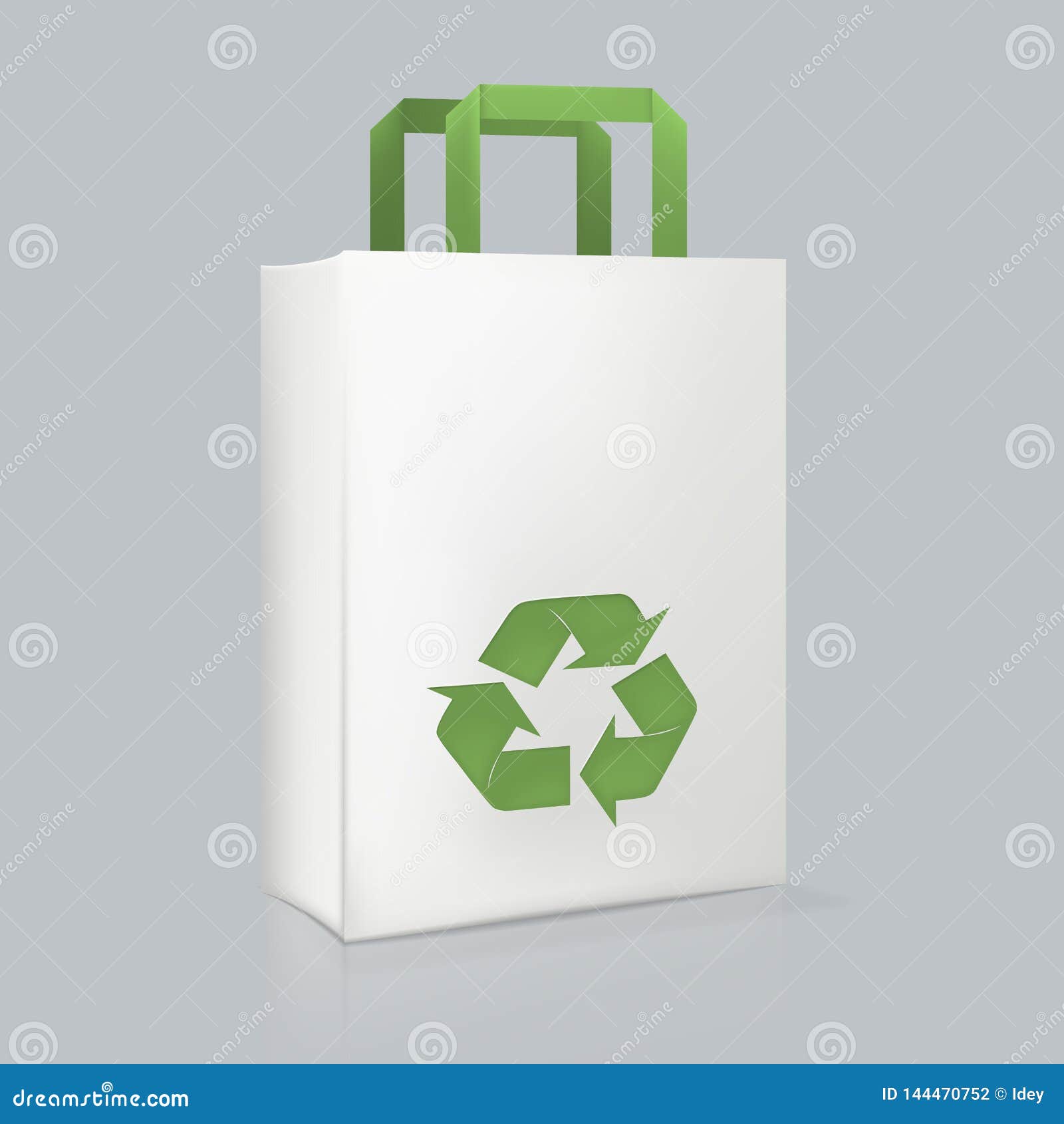 Download Mockup Of Realistic Rectangular White Paper Bag With ...