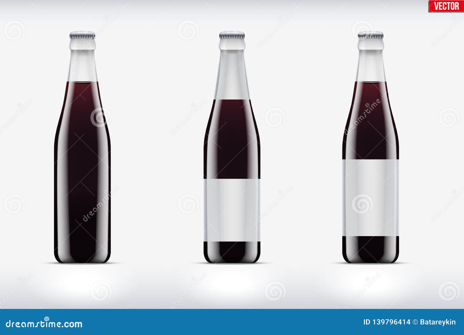 Cola bottle set mockup stock vector. Illustration of ...