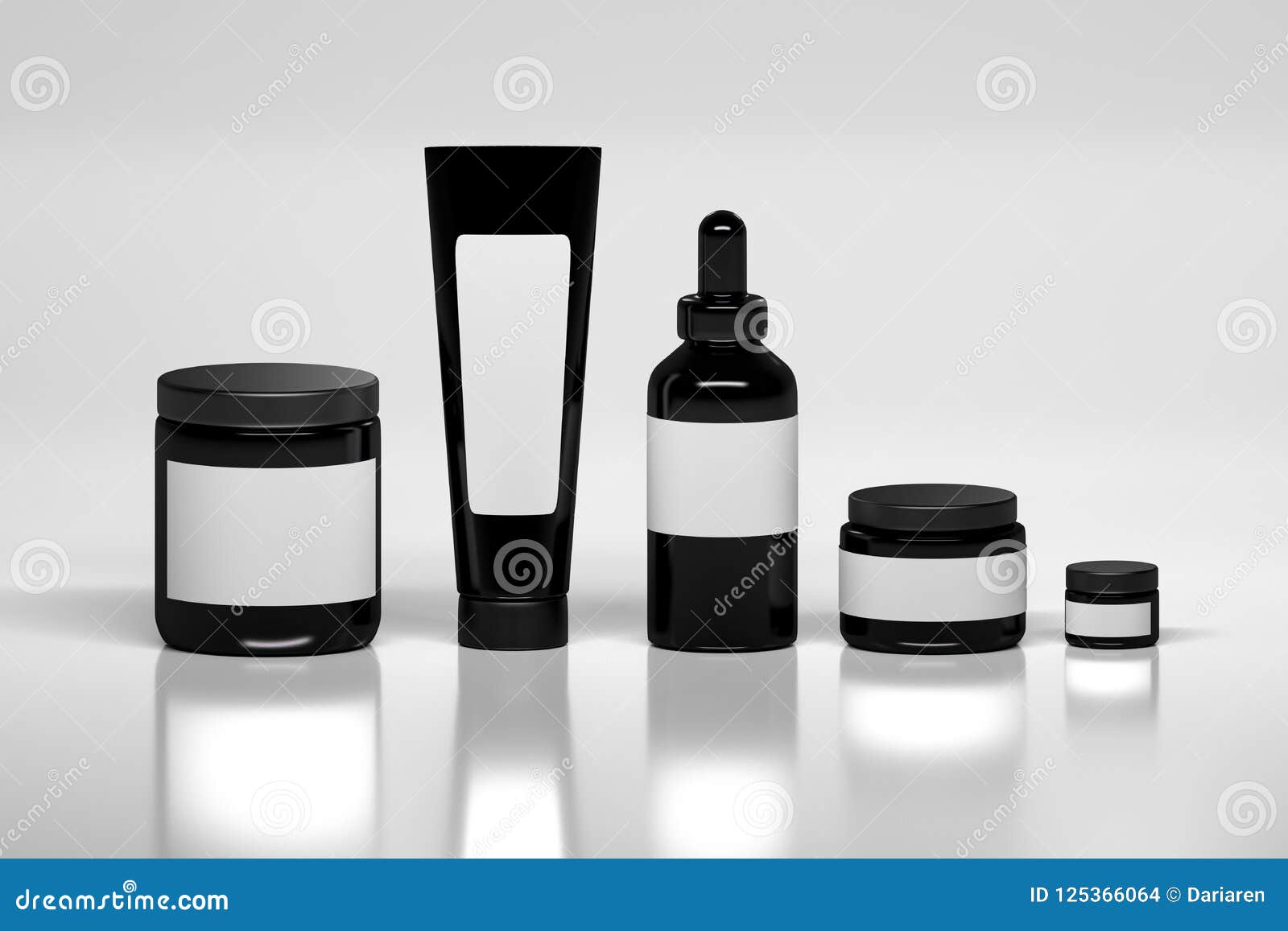 Download Mockup Of A Set Of Skin Care Products Packages Stock Illustration Illustration Of Care Reflective 125366064