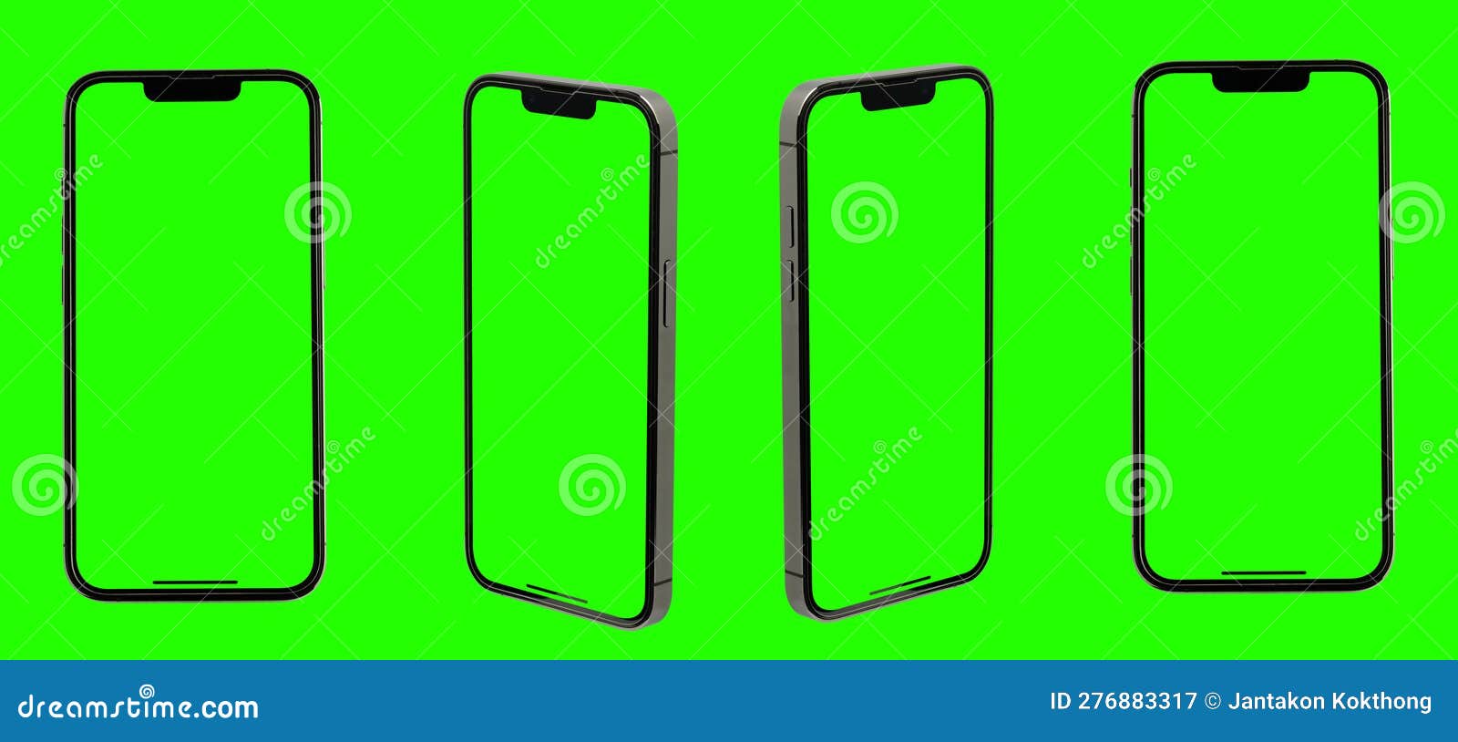 mockup smart phone 14 generation  and green screen transparent and clipping path