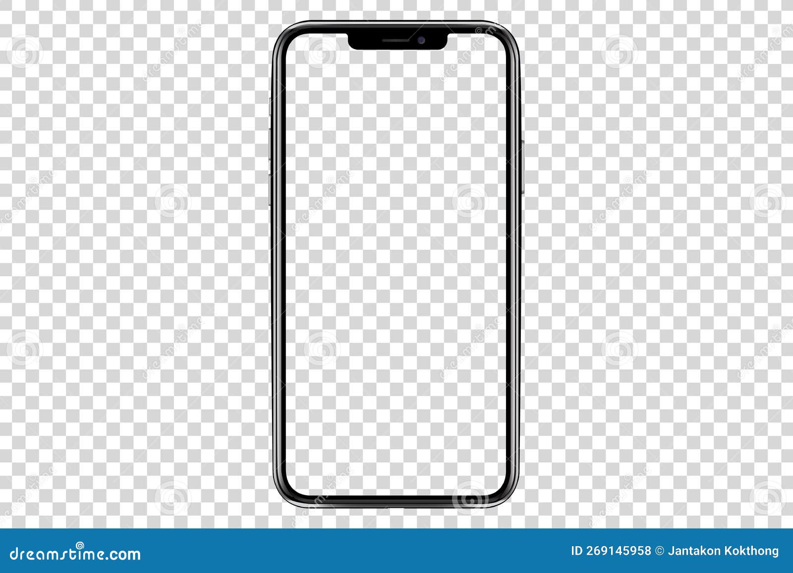 mockup smart phone new generation screen transparent and - clipping path