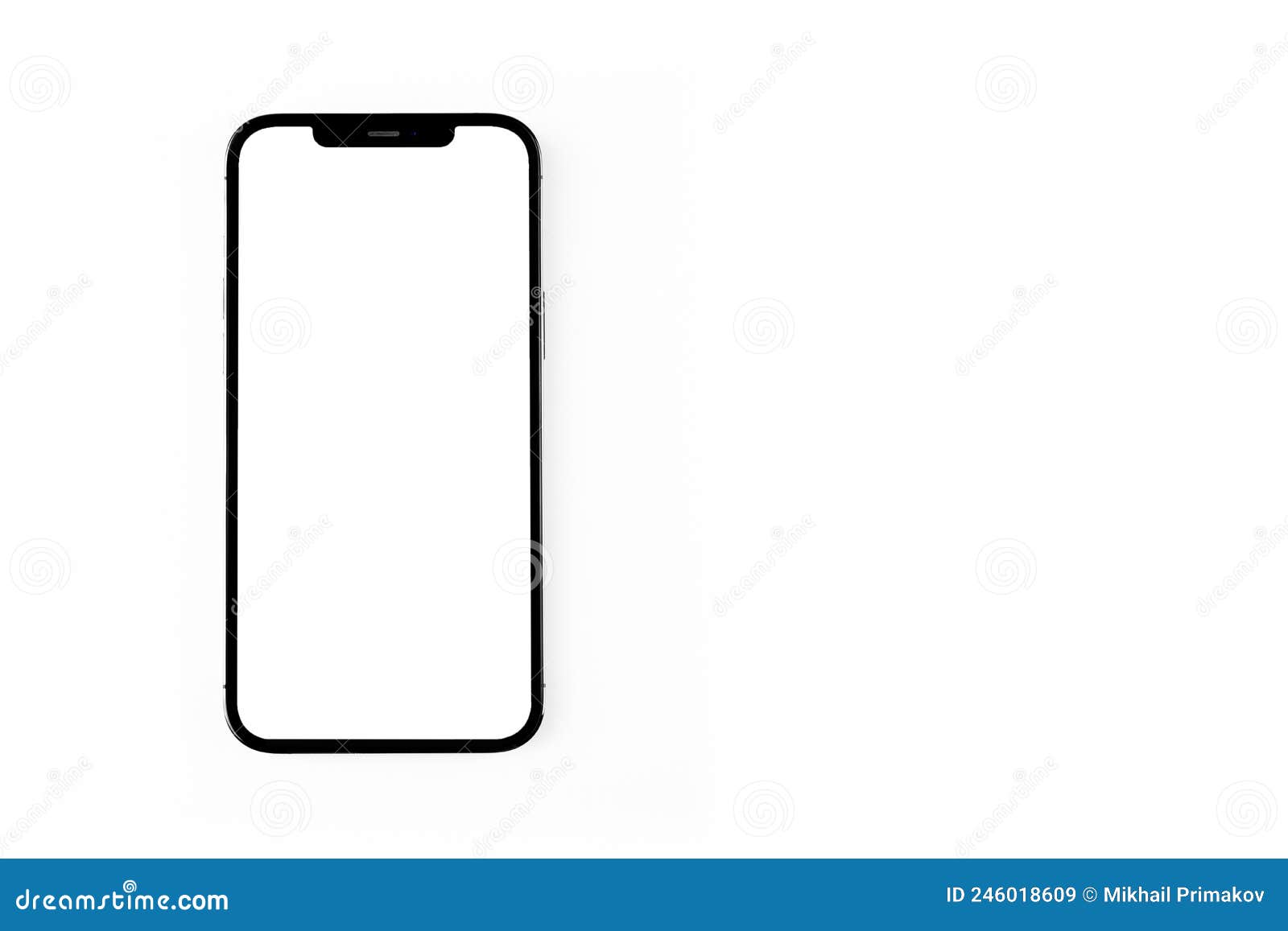 Mockup Smartphone IPhone Left Side View with White Screen, Empty