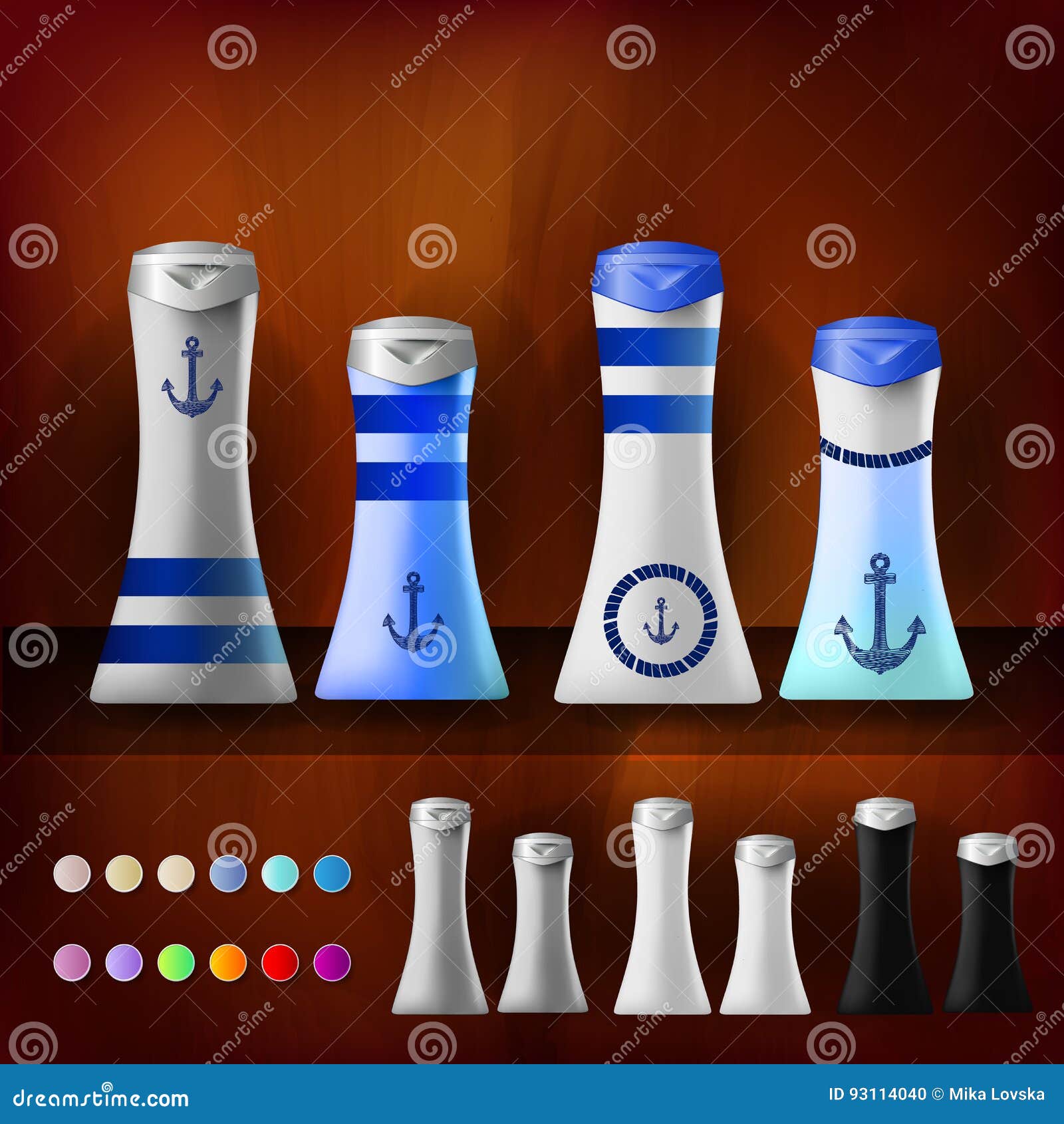 Download Mockup Template For Branding And Product Designs. Isolated Realistic Glass Transparent Bottles ...