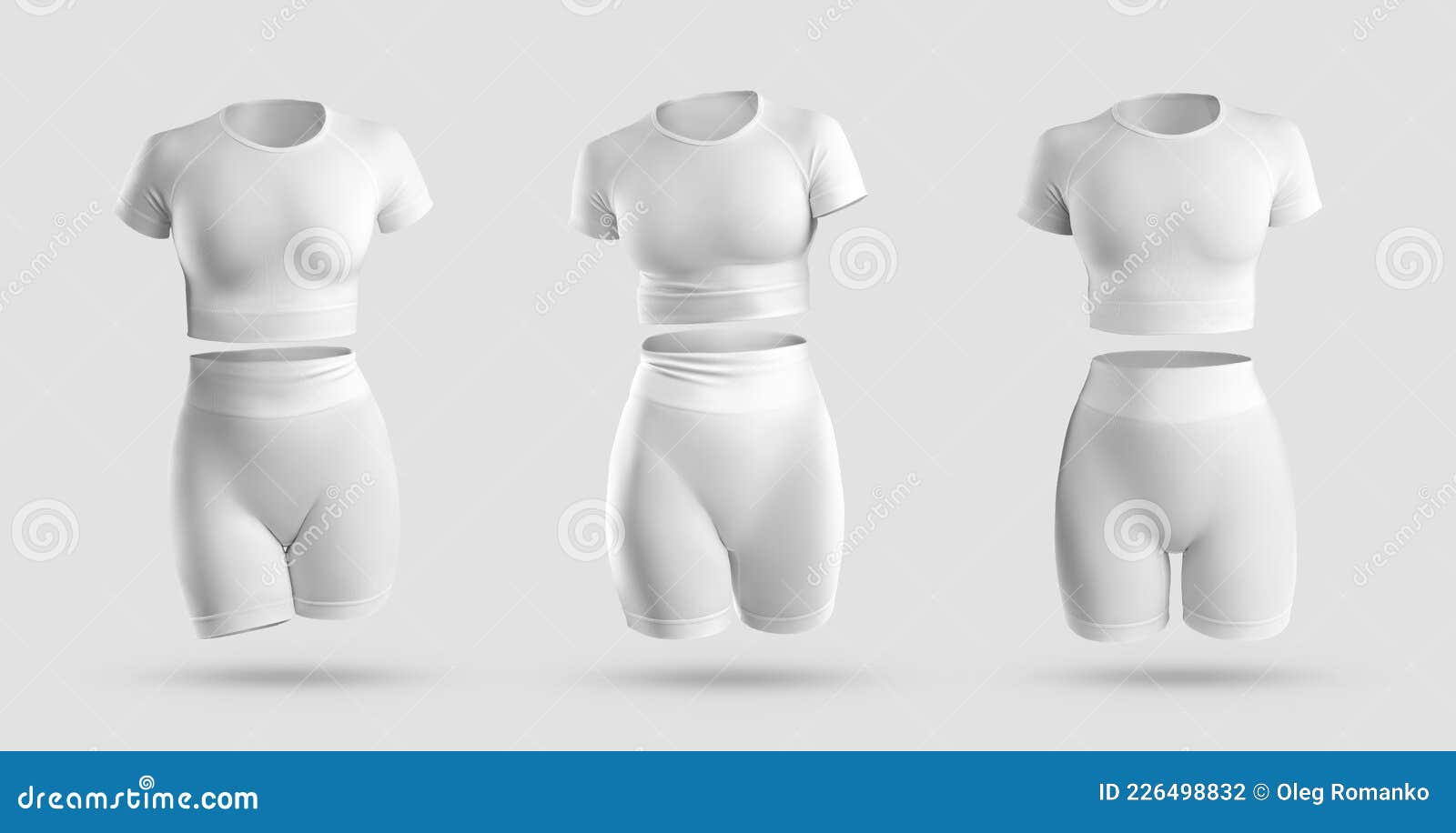 Mockup of White Compression Underwear 3D Rendering, Crop Top, T-shirt ...