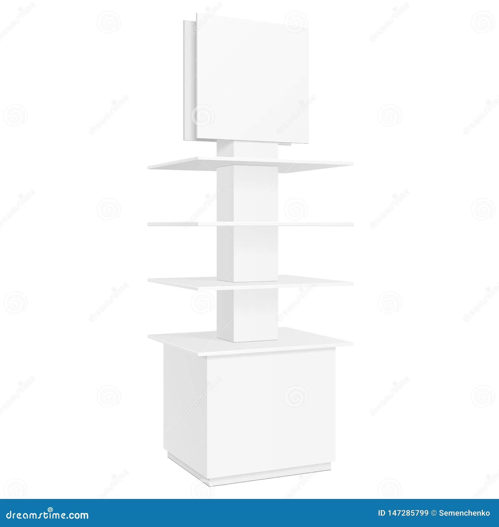 Download Mockup White Round POS POI Cardboard Floor Display Rack For Supermarket Blank Empty Displays ...