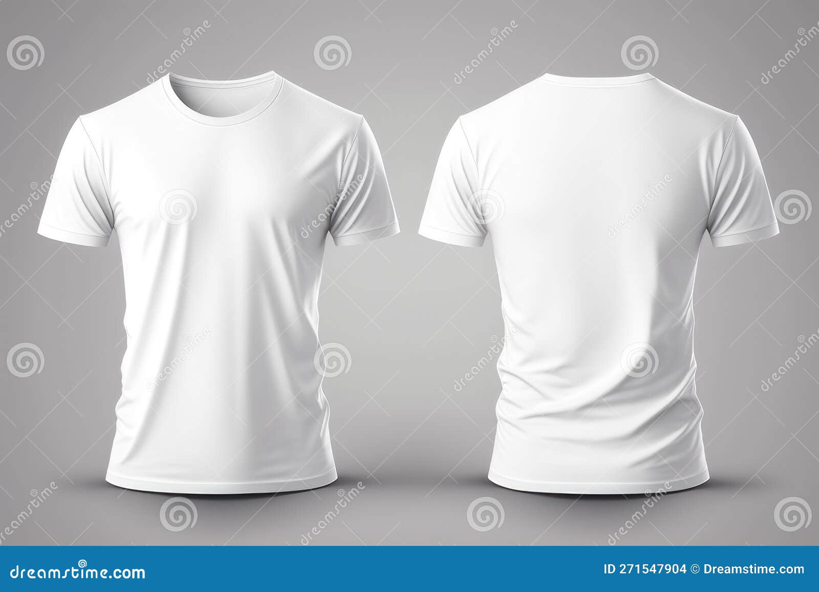 Mockup. White T-shirt, Front and Back View Stock Illustration ...