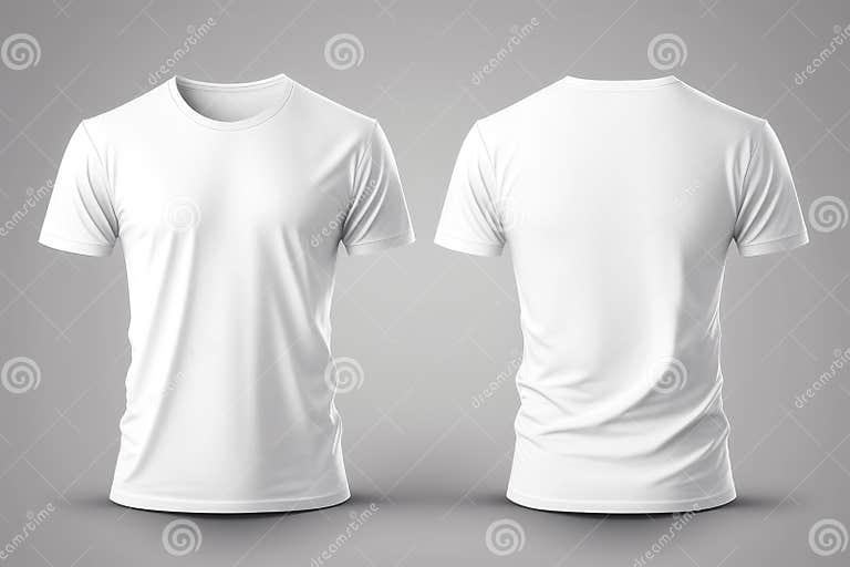 Mockup. White T-shirt, Front and Back View Stock Illustration ...