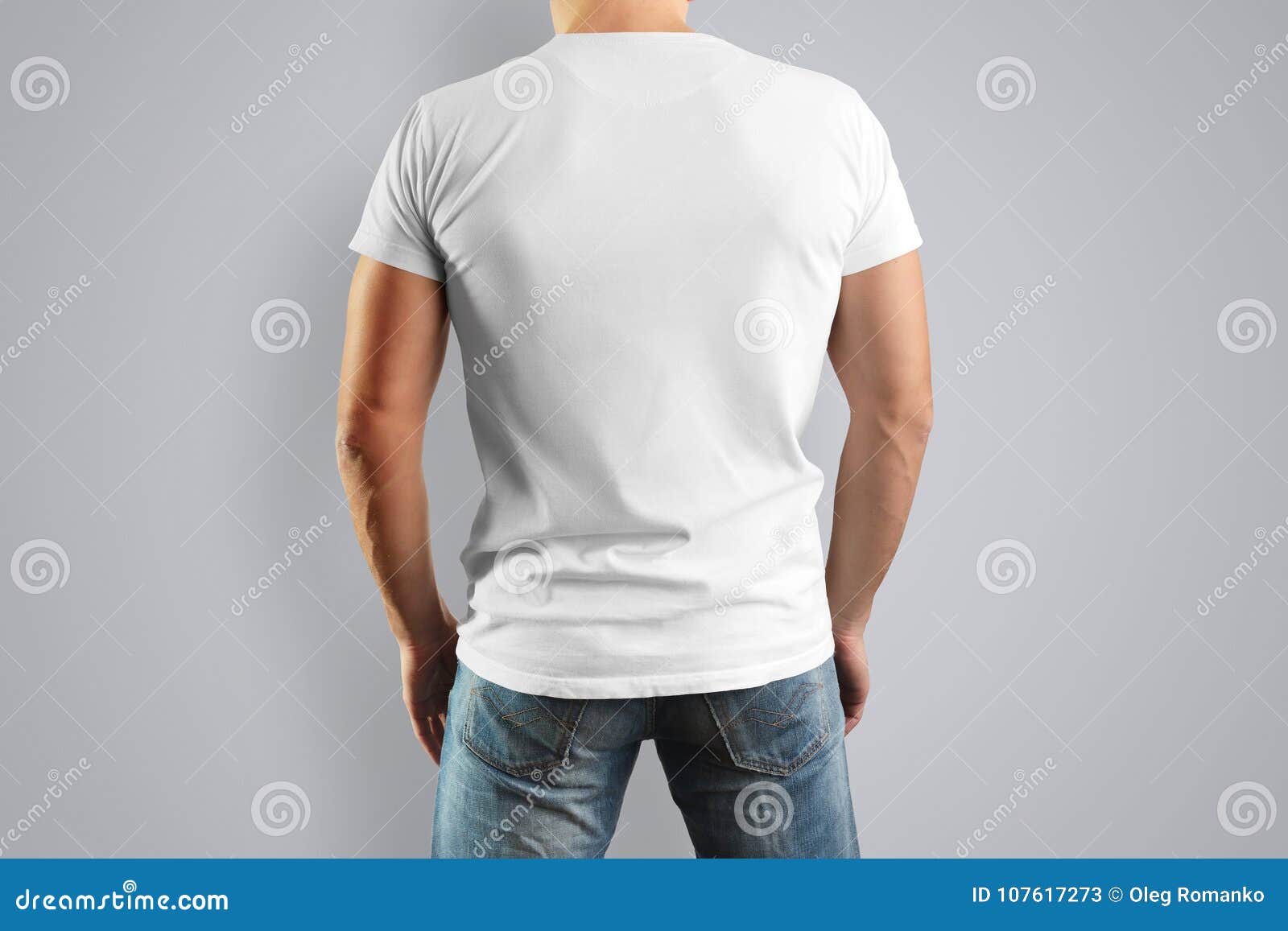 Download Mockup White T-shirt On A Young Mildew View From The Back ...