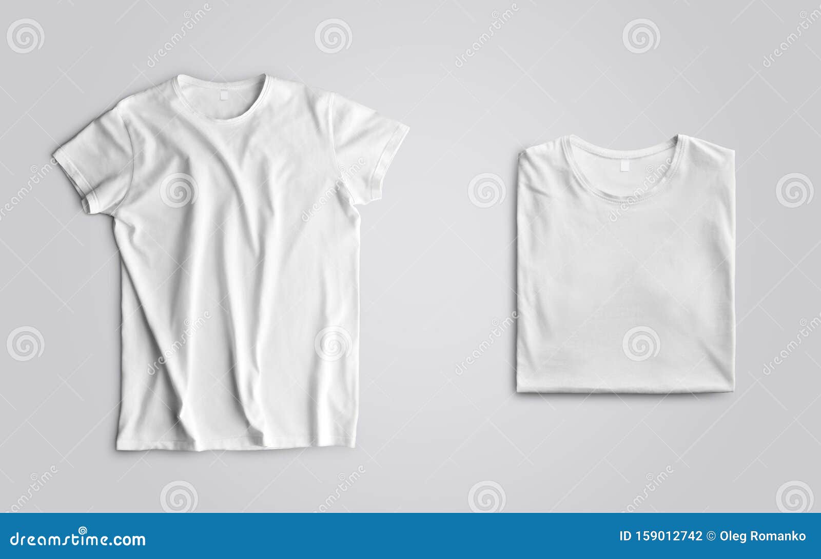 Download Unfolded And Folded Blank T-shirt On A Studio Background ...