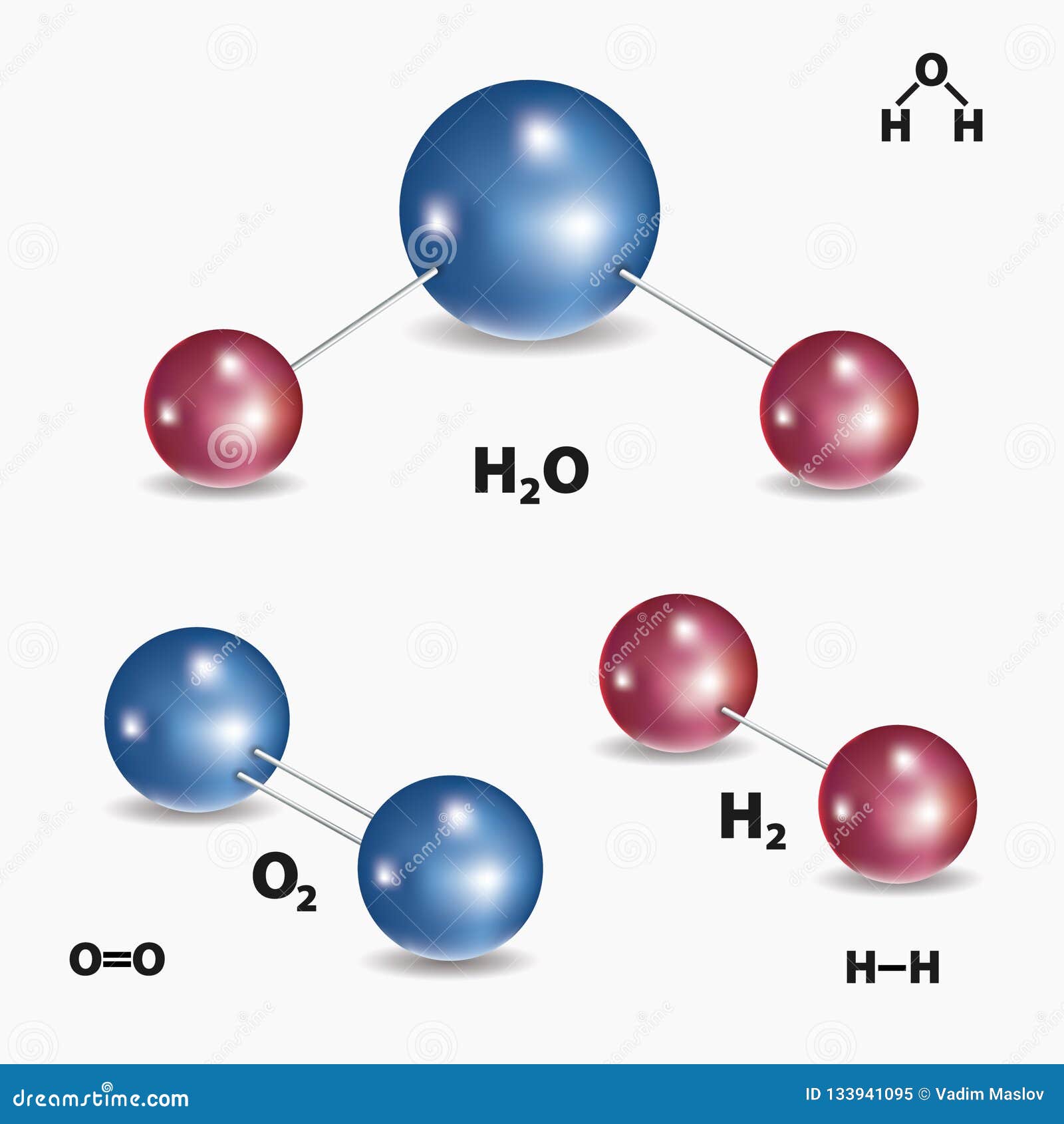 Modele Chimique De Molecule D Oxygene Et D Hydrogene D Eau Illustration De Vecteur Illustration Du Polaire Duree