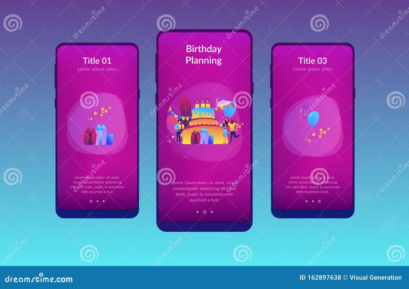 Modele D Interface D Application De Fete D Anniversaire Illustration De Vecteur Illustration Du Conception Lumineux Modele D Interface D Application De Fete D Anniversaire Illustration De Vecteur Illustration Du Conception Lumineux