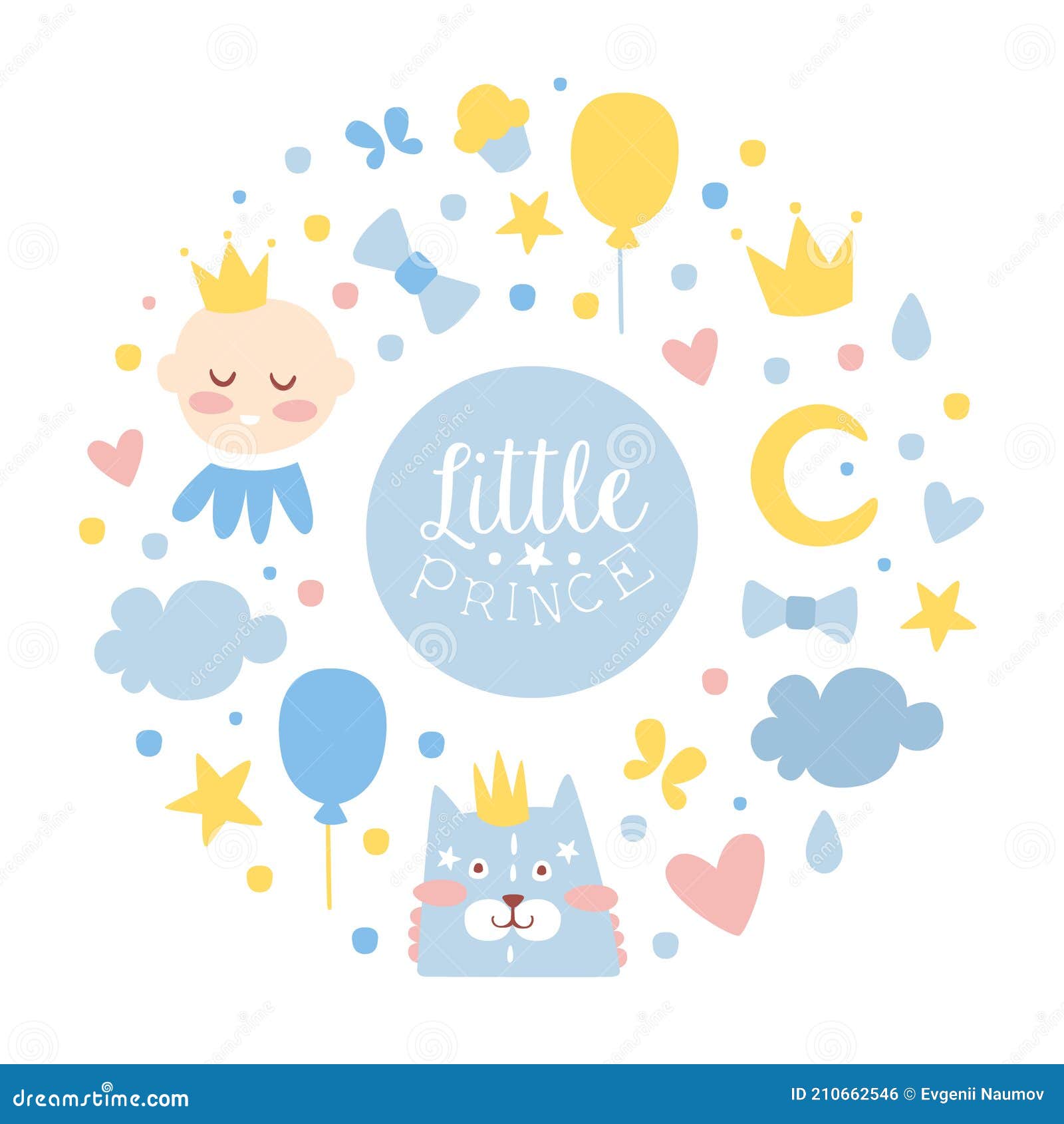 Petit Anniversaire De Bébé Garçon. Illustration Vectorielle D'un