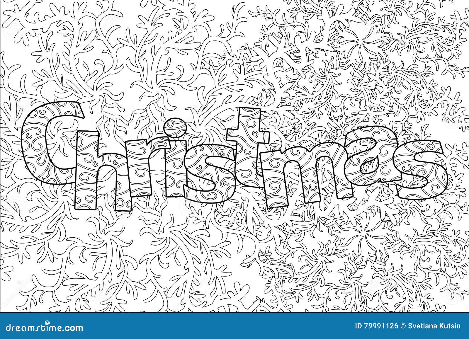 illustration stock modèle de noël pour livre de coloriage adulte image