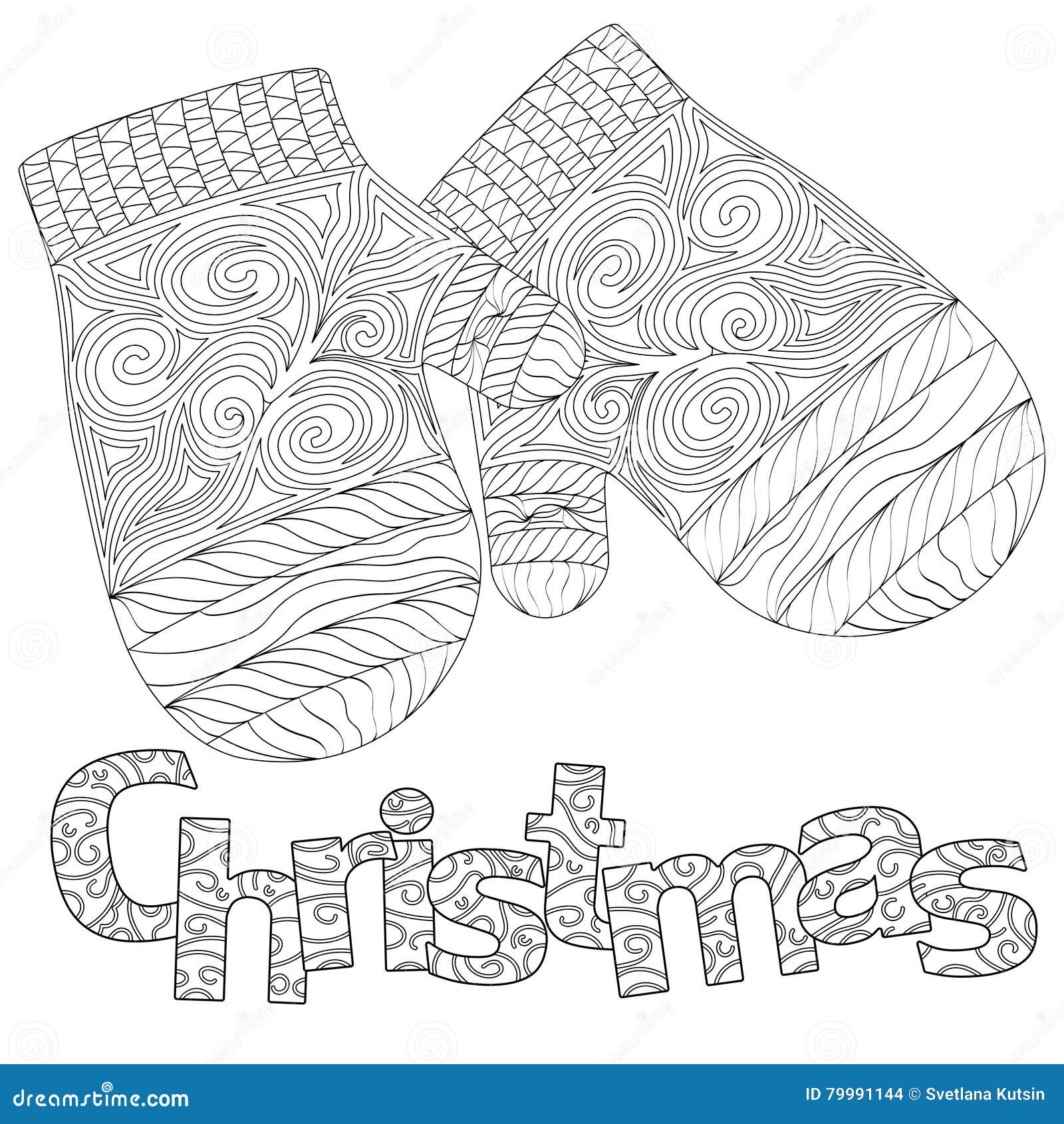 illustration stock modèle de noël pour livre de coloriage adulte image