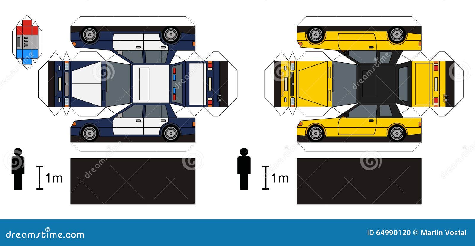 Modèles De Papier Des Voitures Illustration de Vecteur - Illustration du  police, ciseaux: 64990120